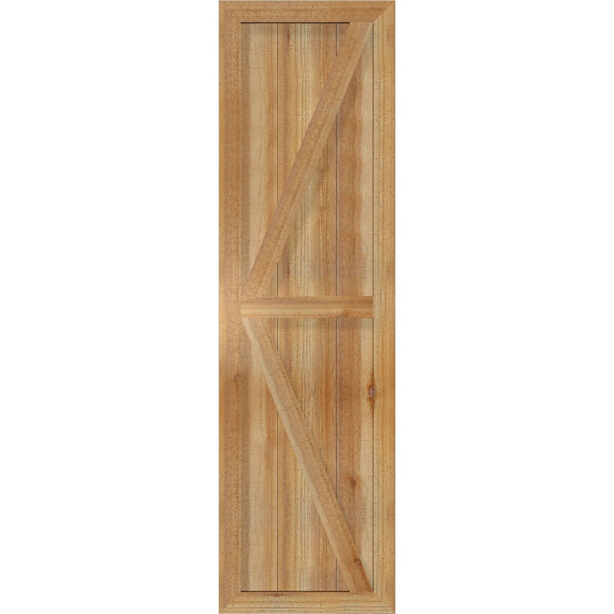 Ekena Millwork RBF06Z16X056RWR 16.125-in W x 56-in H Unfinished Paintable/Stainable Board and batten Framed with z-bar Wood Exterior Shutters ( 2 -Pack )