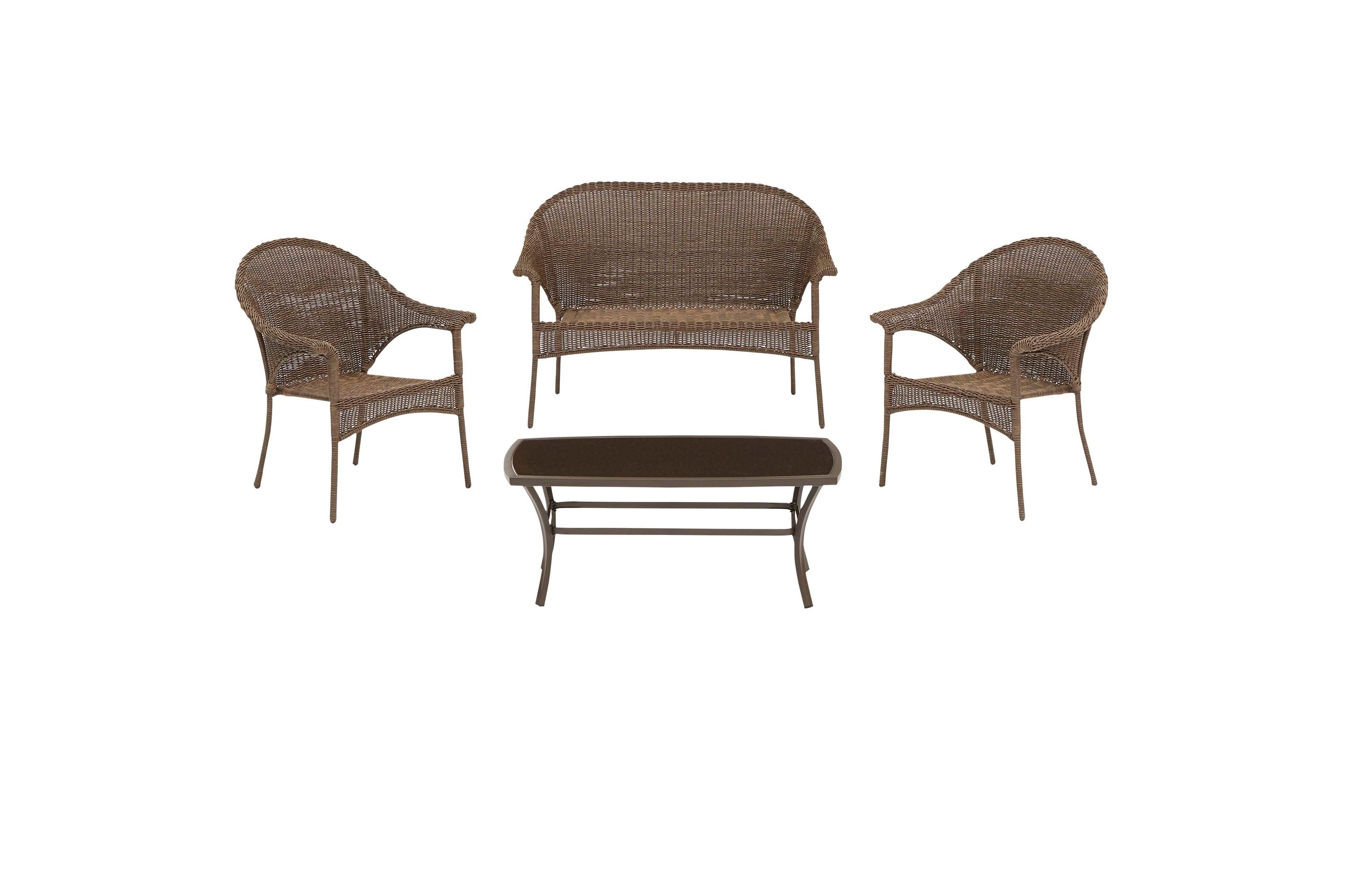 Style Selections Valleydale Woven Outdoor Loveseat Steel Frame at