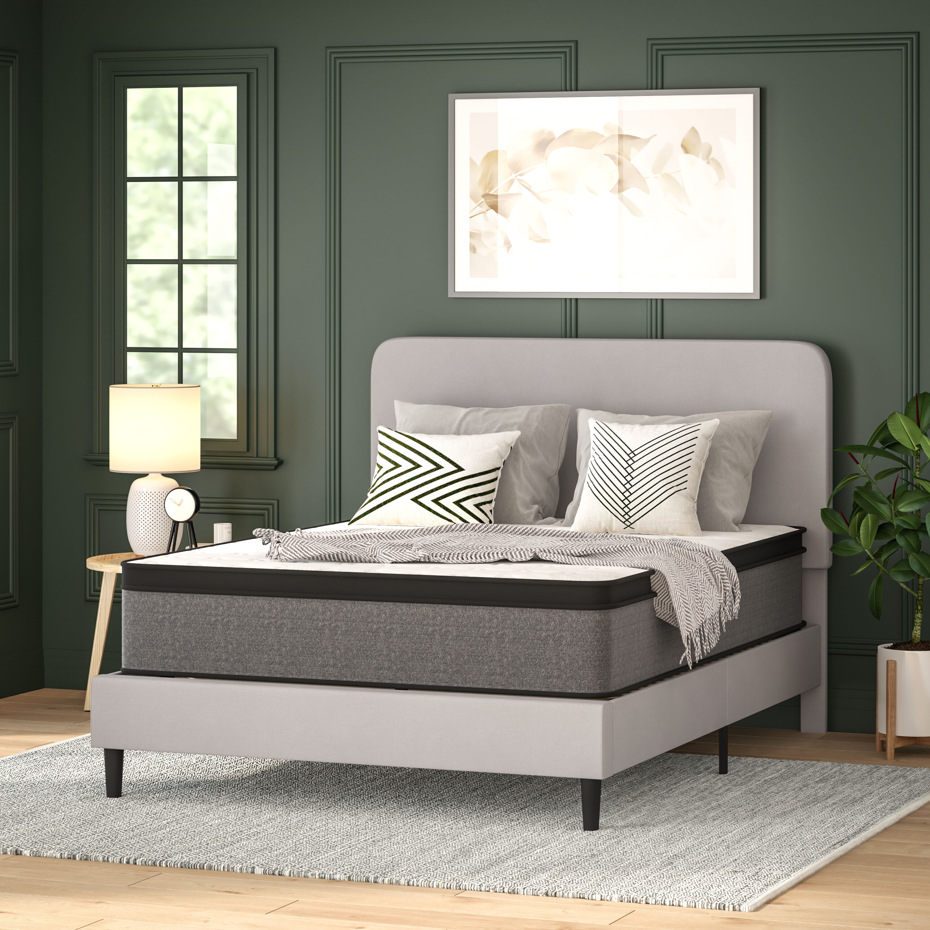 Flash Furniture 196861005718 Capri Comfortable Sleep 13-in Medium Queen Hybrid Memory Foam/Coil Blend Mattress in a Box