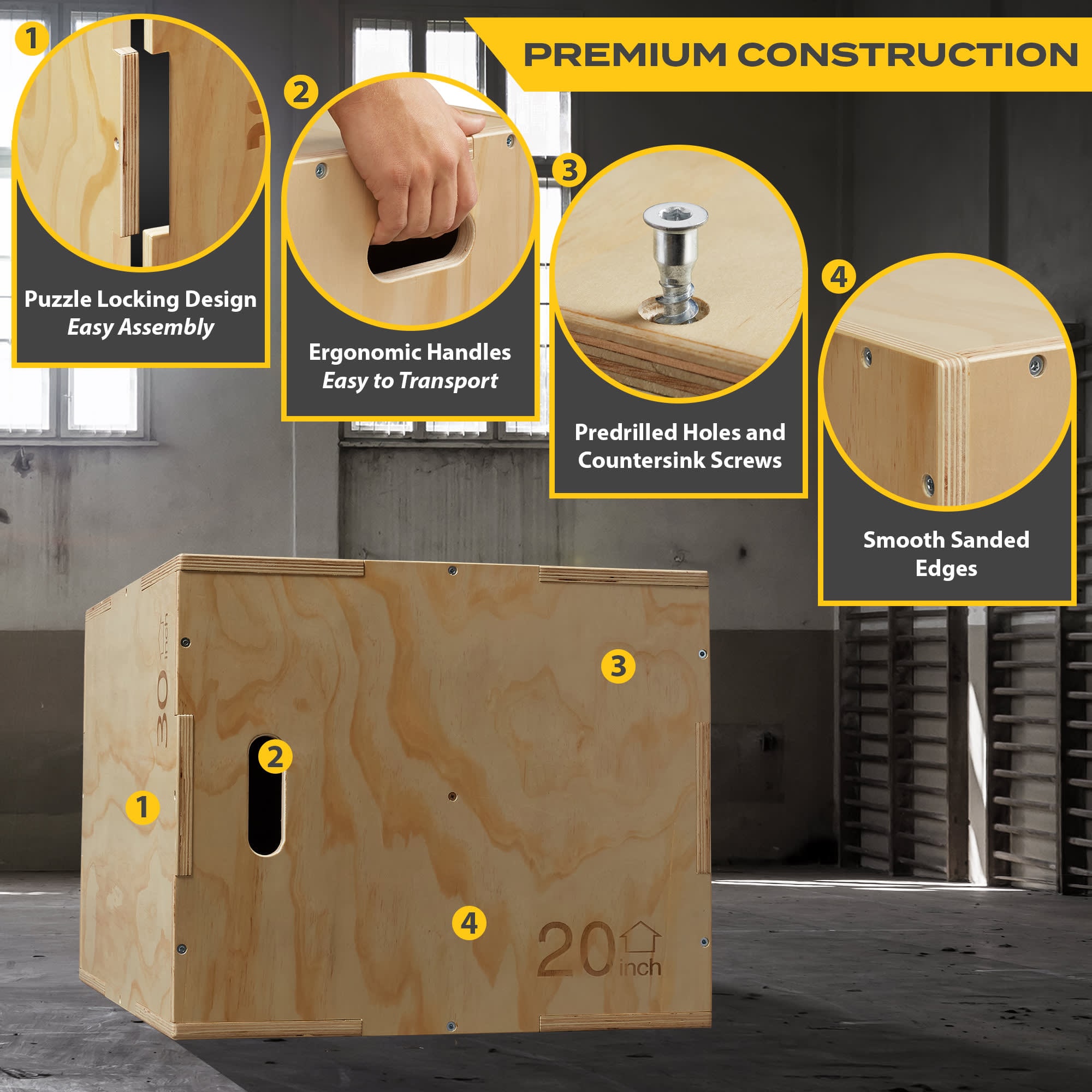 Philosophy Gym FIT-PLYO-3240W-NAT Plyo-Boxes-Platforms - View #3