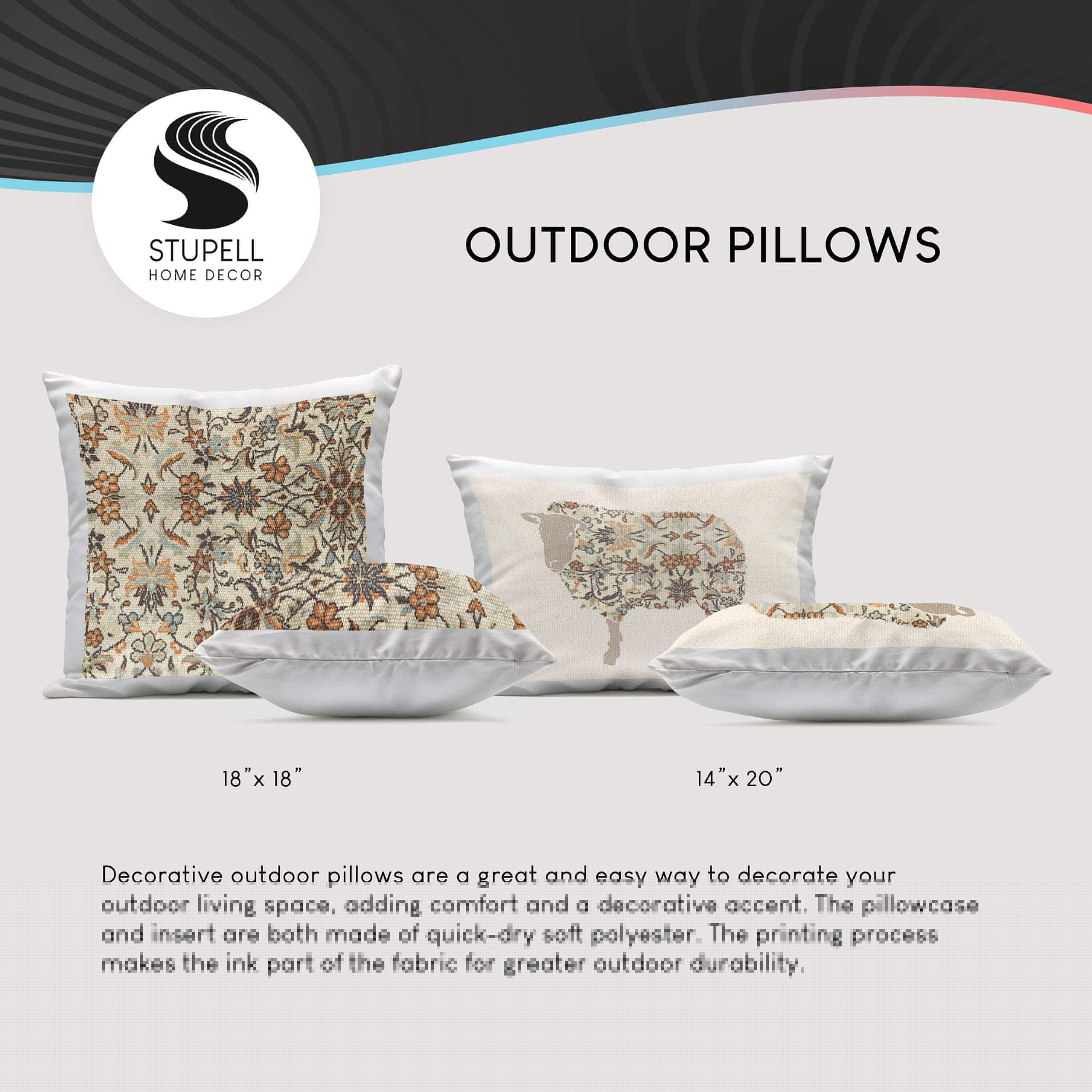 Stupell Industries PLO-916-ORC-14X20 Outdoor-Accent-Pillows - View #4
