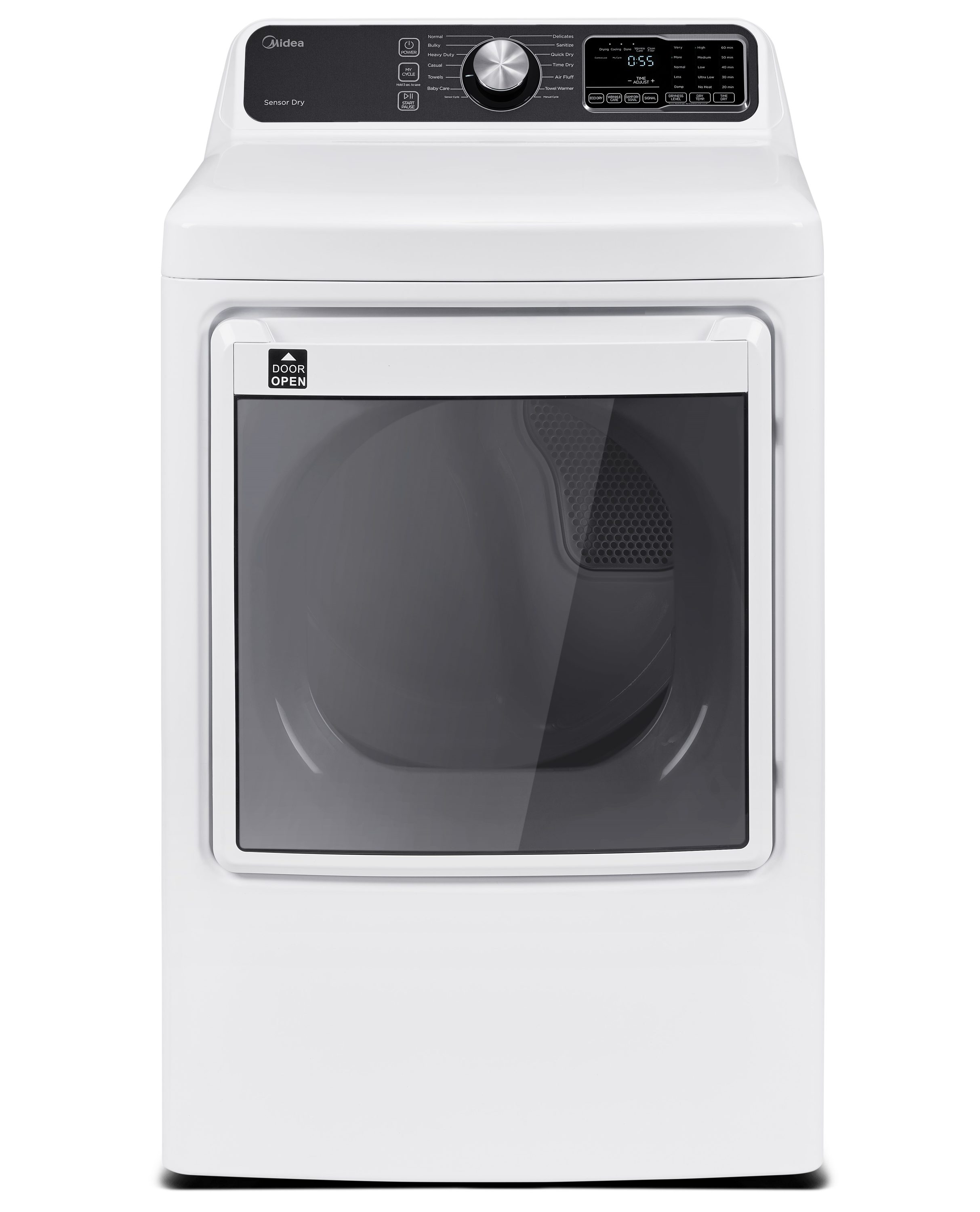 Midea 7.5 Cu. ft. White Front Load GAS Dryer -MLG45N1BWW