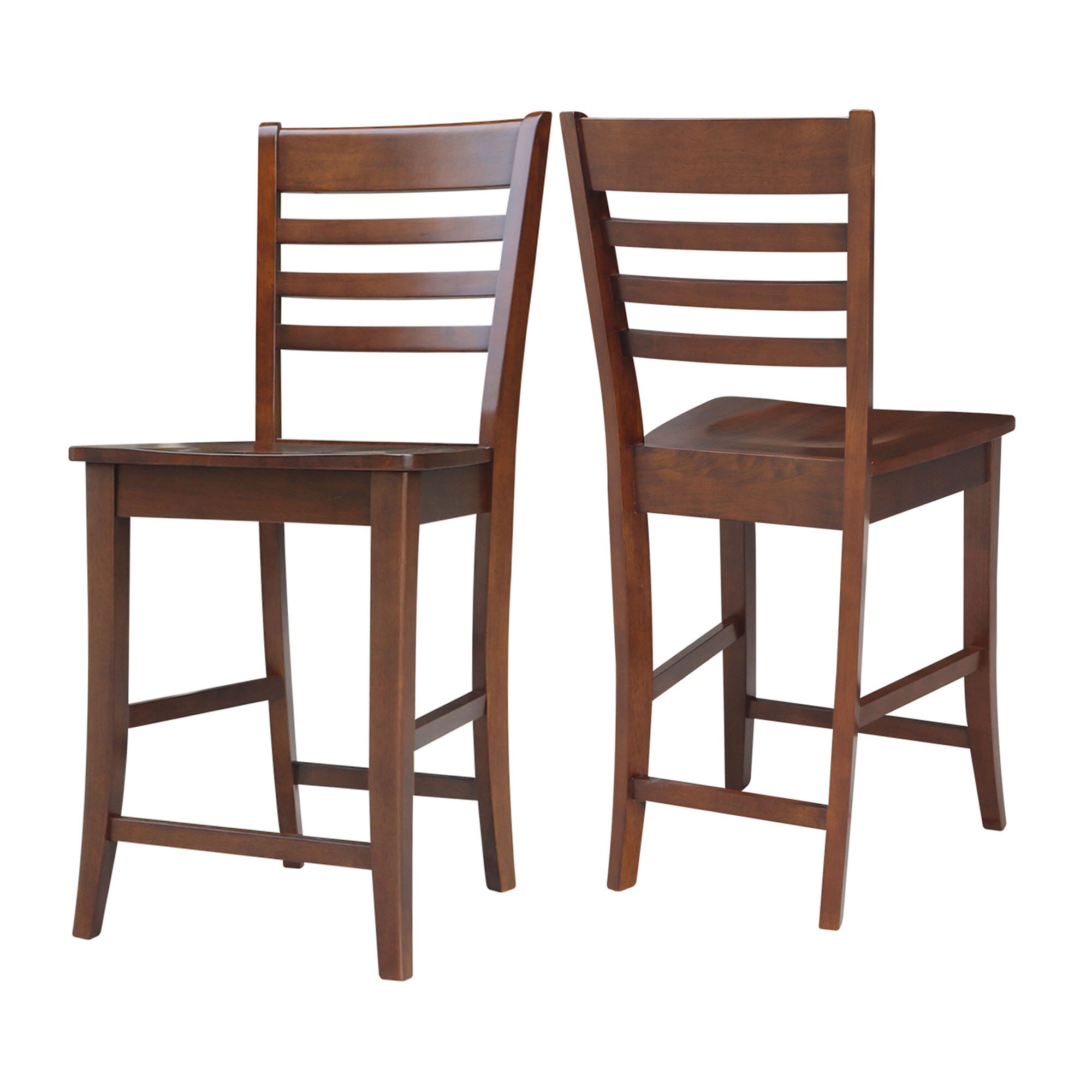 Elegant Roma Solid Hardwood Counter Height Barstool in Espresso