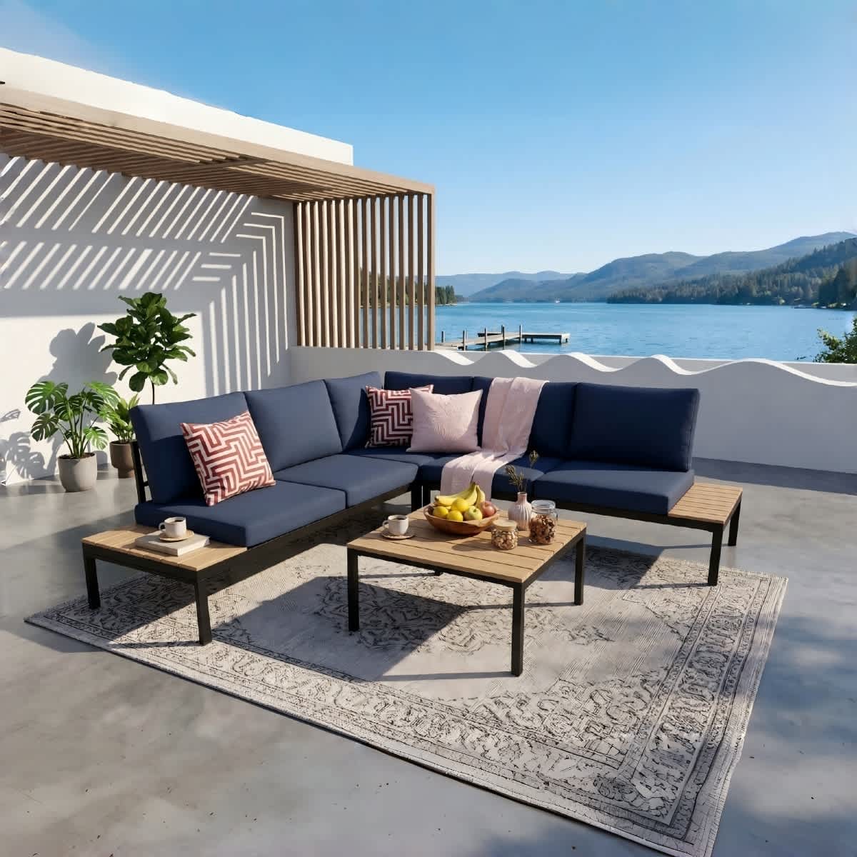 Coolbibila ARLIE-PATIO-BLUE Patio-Conversation-Sets - View #2