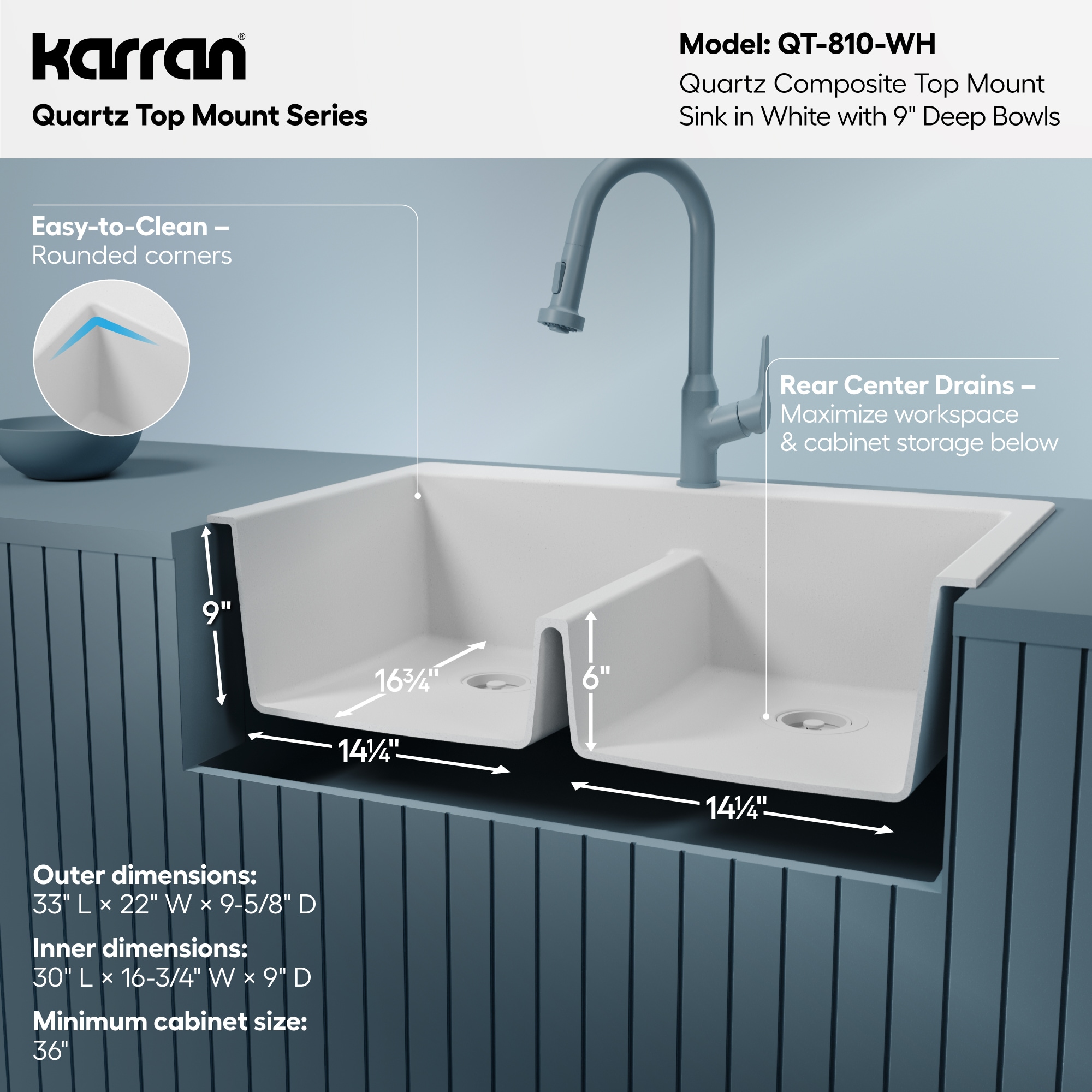 Karran QT-810-WH Kitchen-Sinks - View #7