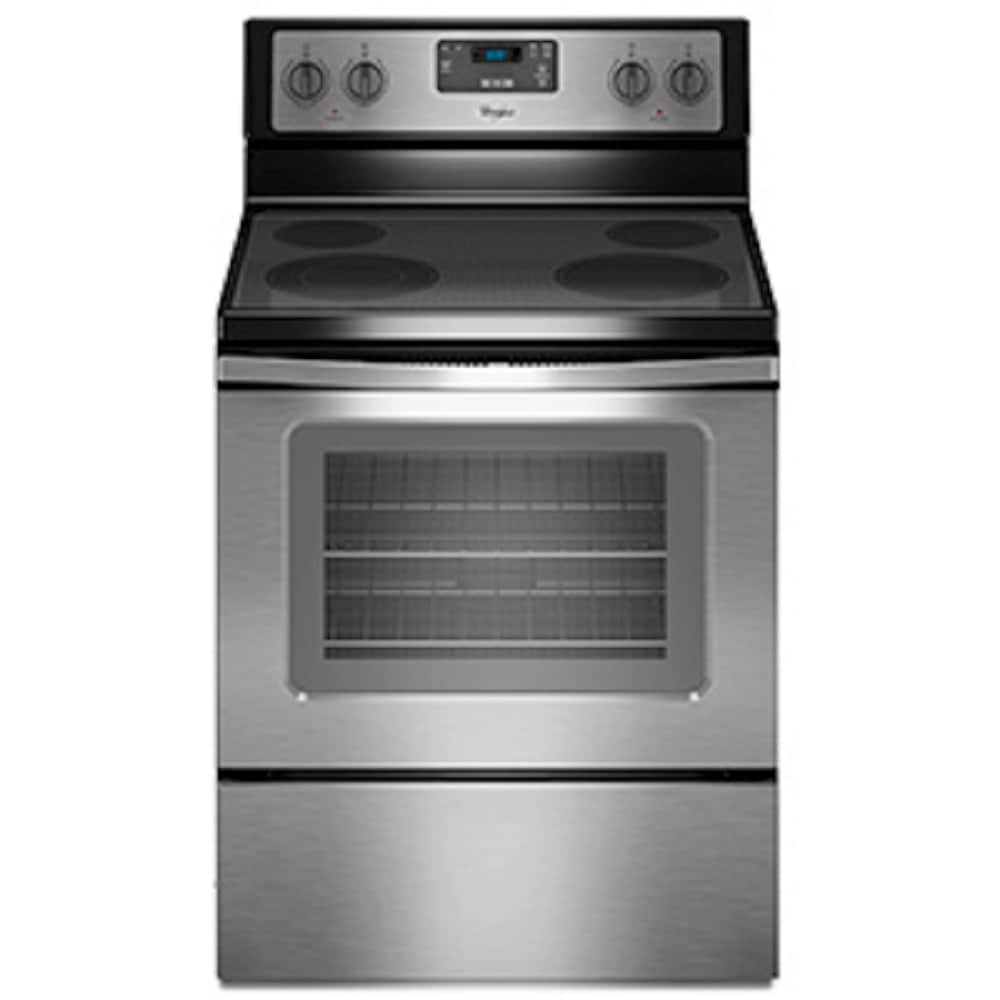 Whirlpool 292063 30-in Glass Top 4 elements 4.8-cu ft Freestanding Electric Range Stainless steel )
