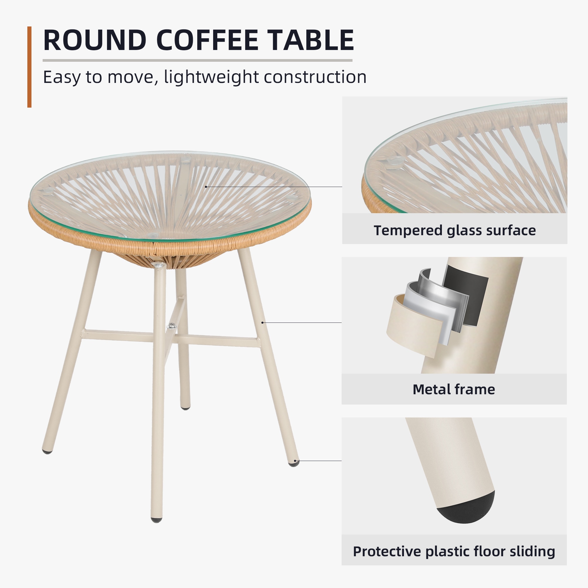 UPHA L1BE-2AC-BEIGE Patio-Chairs - View #5