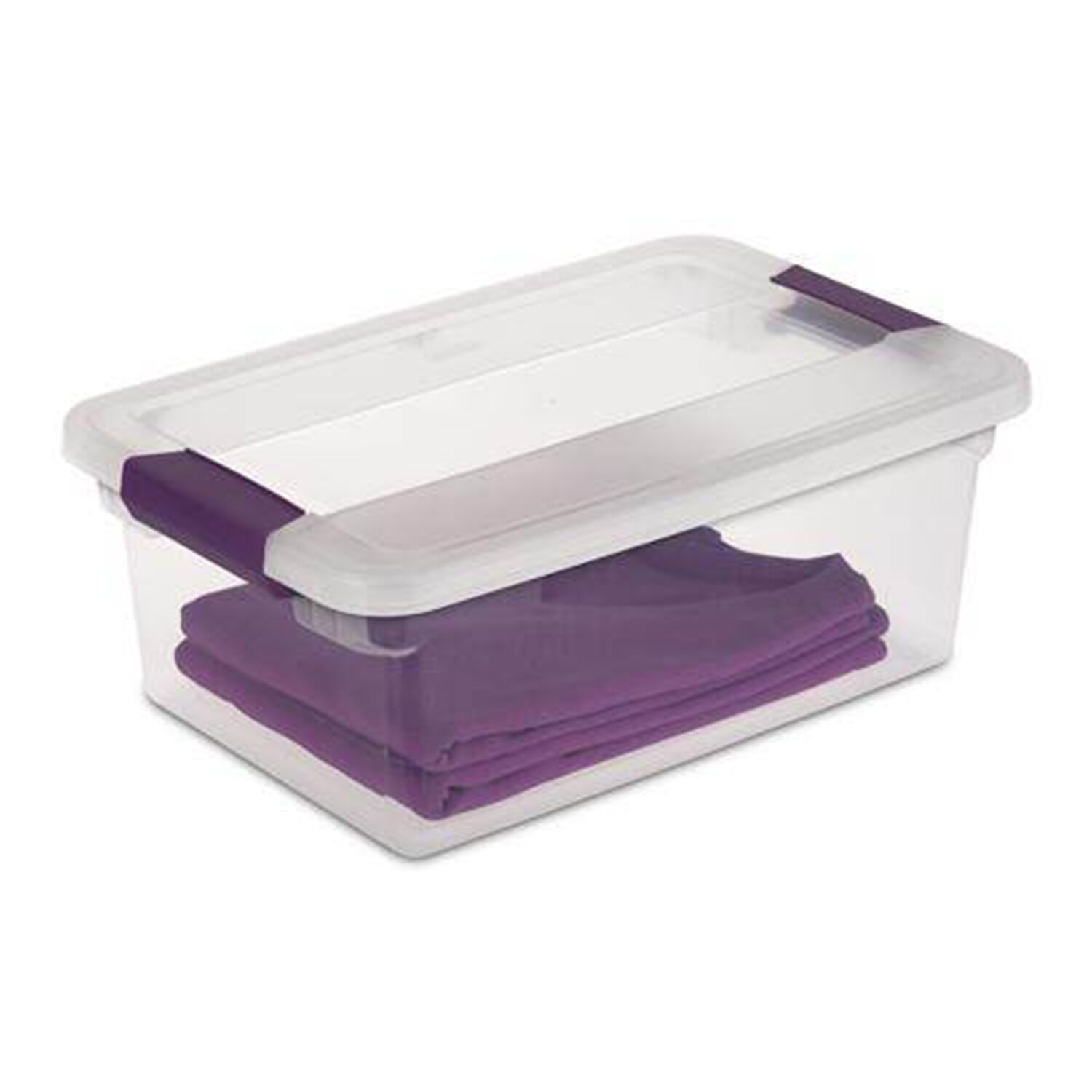 Sterilite Corporation 24-Pack Sterilite Small 3.75-Gallons (15-Quart)  Purple Tote with Latching Lid at