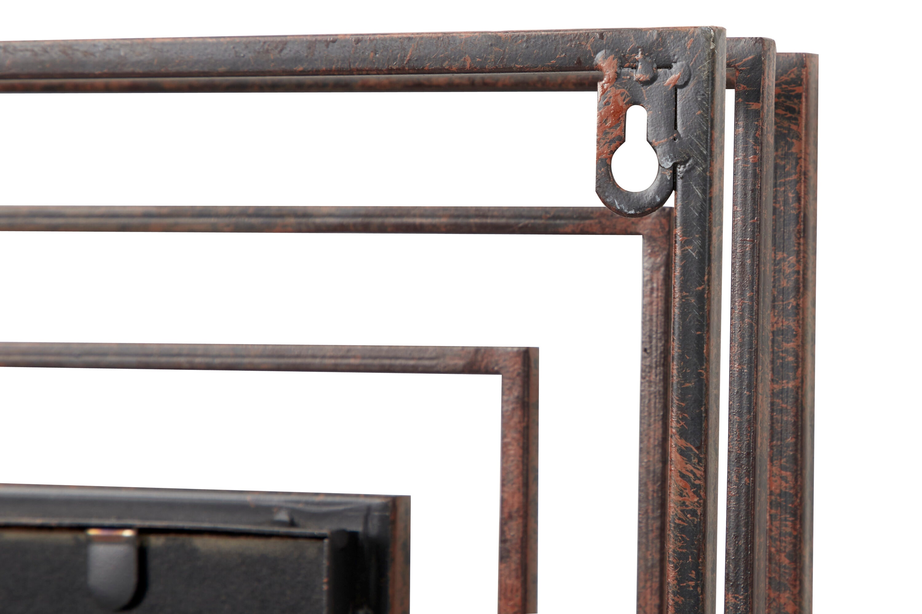 Full-Length Square Textured Bronze Industrial Wall Mirror