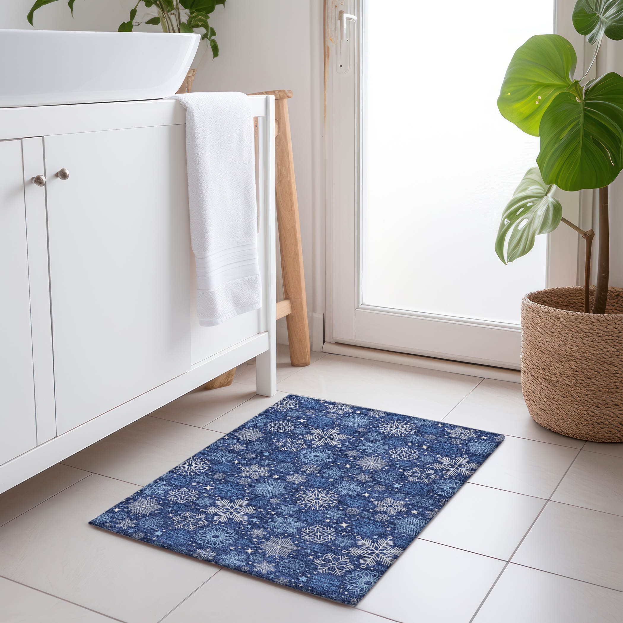 Addison Rugs ACN1823NA20X30 Chantille ACN1823NA 1 x 2 (ft) Loomed Polyester Navy Rectangular Indoor/Outdoor Machine washable Area rug