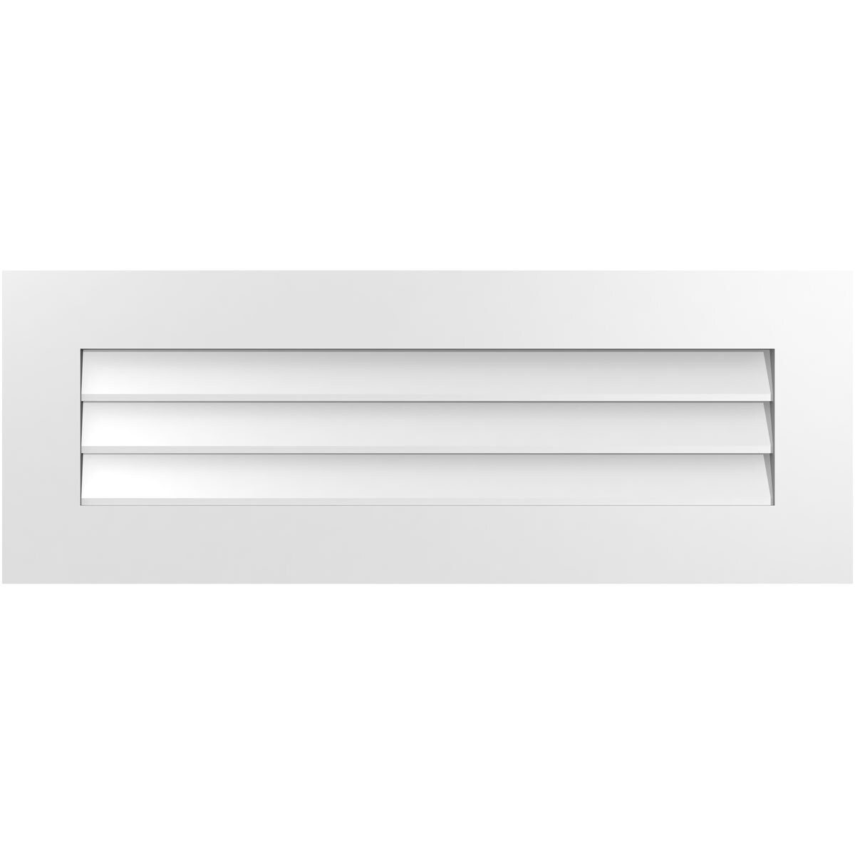 Ekena Millwork GVPVE38X1401SN 38-Inches x 14-Inches Off-white Rectangle PVC Gable Louver Vent