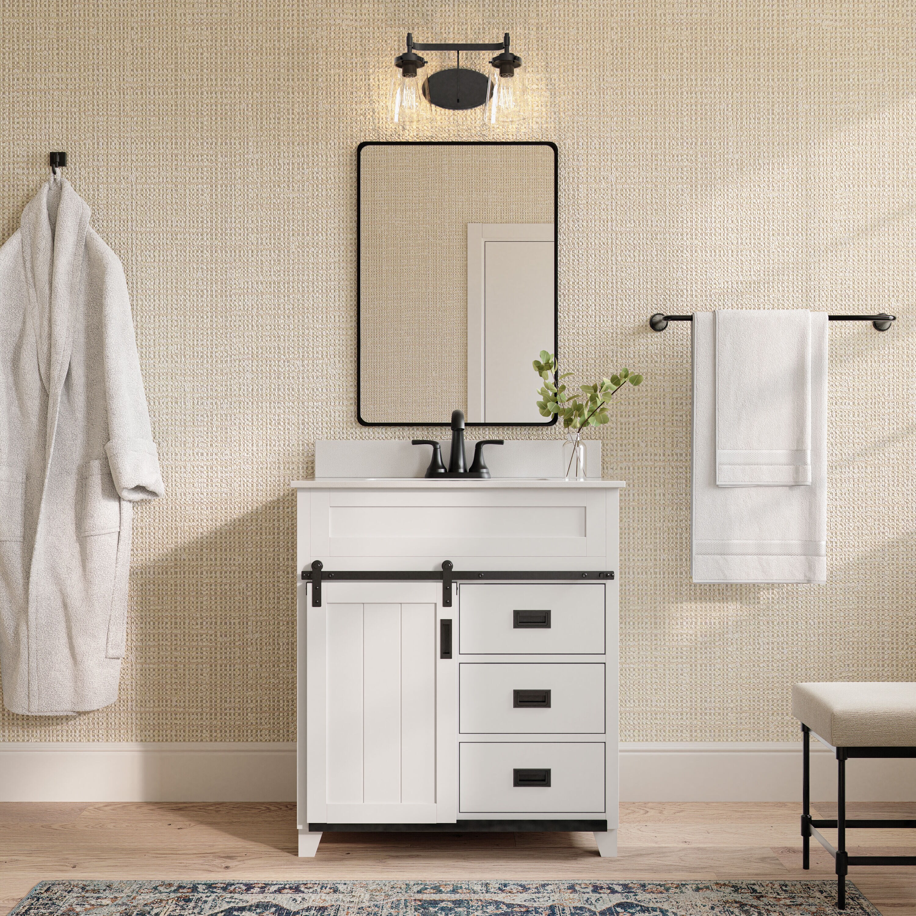 Style Selections Morriston 30-in White Undermount Single Sink Bathroom ...