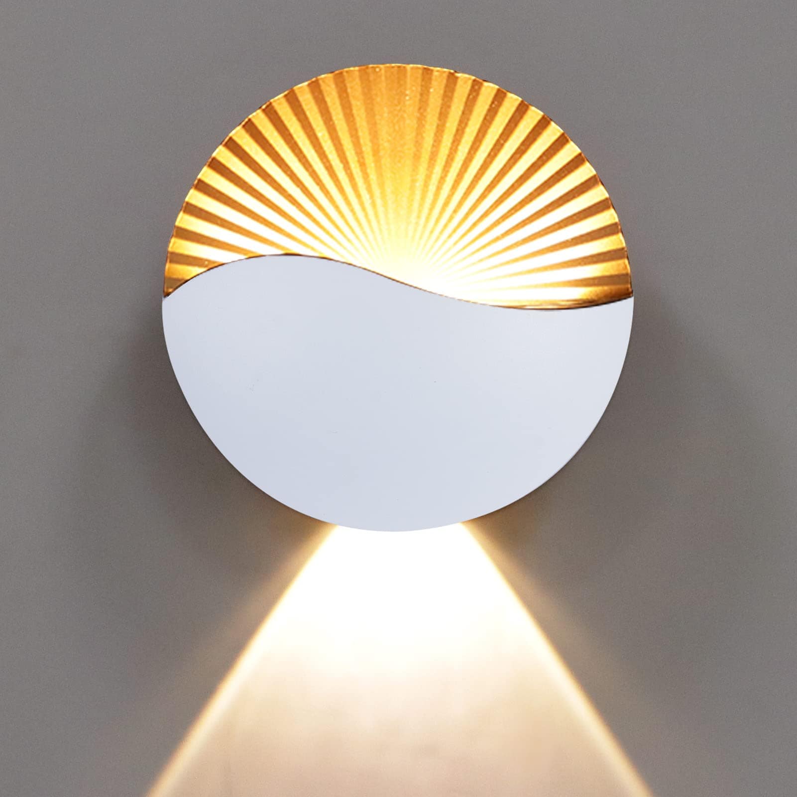 Anqtovp  Modern LED Wall Sconce 12W Waterproof Indoor Outdoor Wall Light Sunrise Effect Art Deco for Bedroom Living Room Bathroom Corridor Stairs