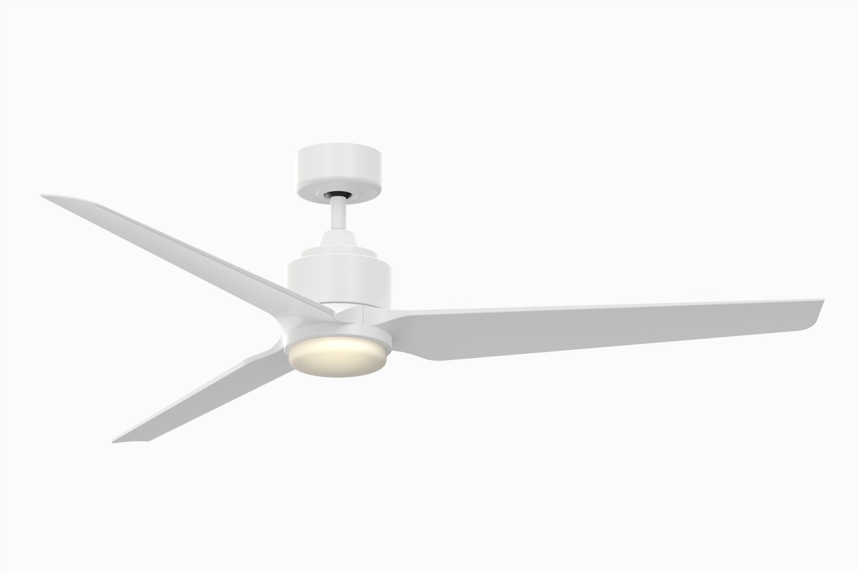 Fanimation TriAire Custom 64-in Matte White Color-changing Integrated LED Indoor/Outdoor Smart Propeller Ceiling Fan with Light and Remote (3-Blade) -  FPD8515MWW-64MWW-LK