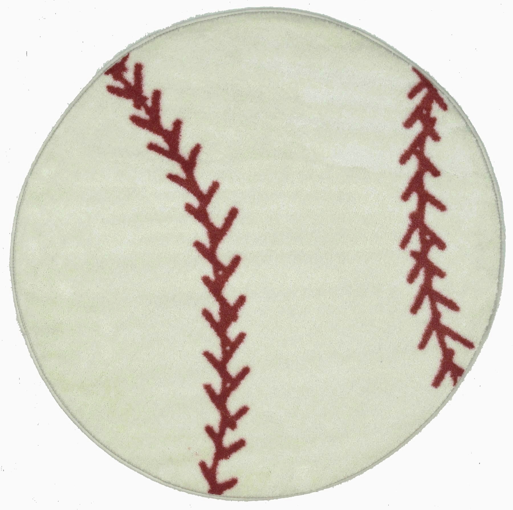 Fun Rugs FTS-005 39RD Fun Time Shape 3 X 3 (ft) White and Red Round Indoor Area Rug