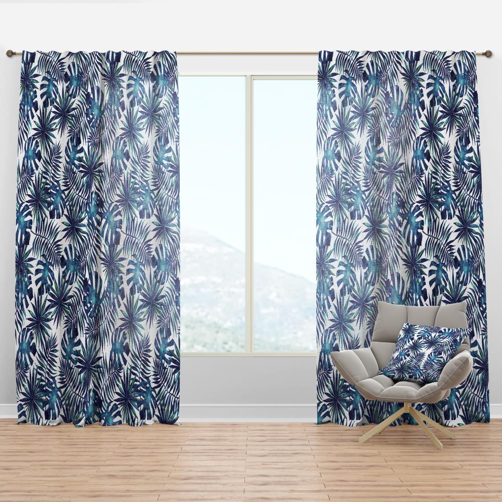 Designart CTN18703-52-95 95-Inches Blue Room darkening Thermal lined Rod pocket Single curtain panel