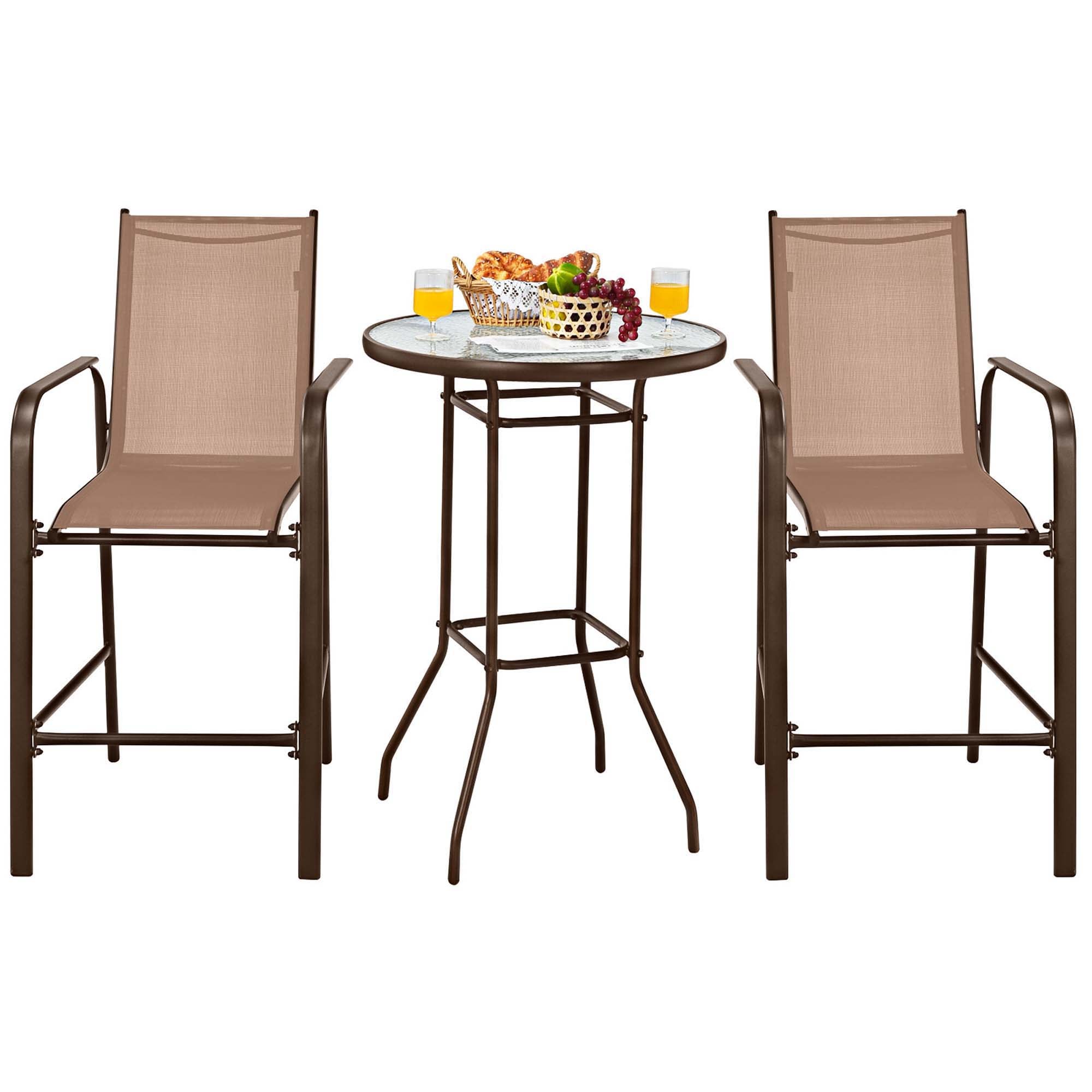 Costway LWS00086 Brown Steel Patio Bar
