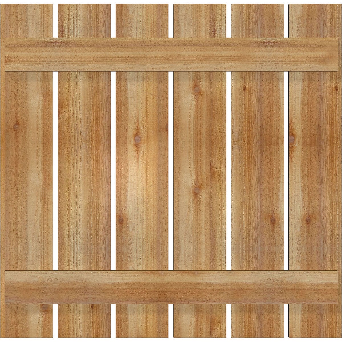 Ekena Millwork RBS06S35X034RWR 34.75-in W x 34-in H Unfinished Paintable/Stainable Board and batten Spaced Wood Exterior Shutters ( 2 -Pack )