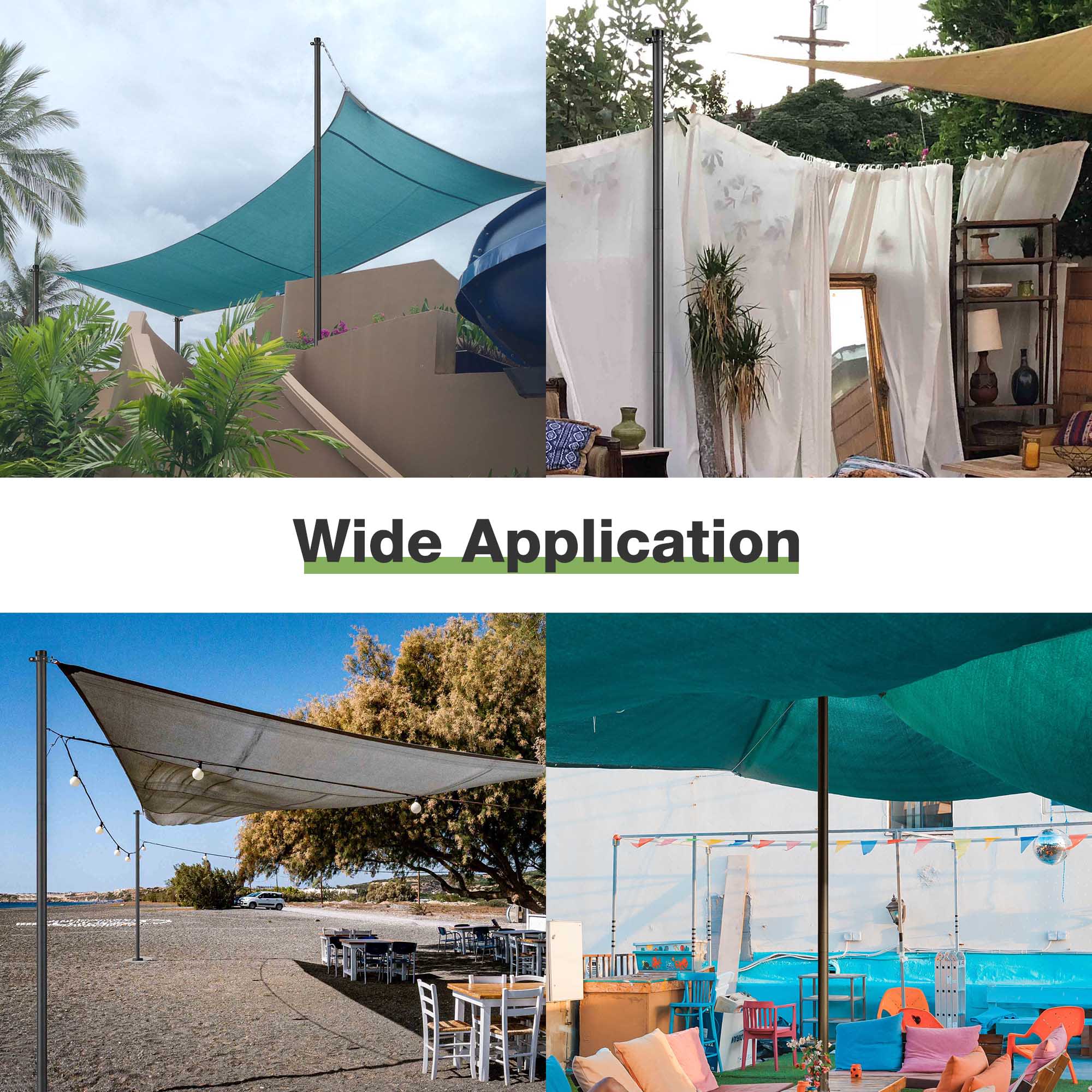 Yescom 07SSP002-10-BLACK-LO Shade-Sail-Fabric-Access - View #2