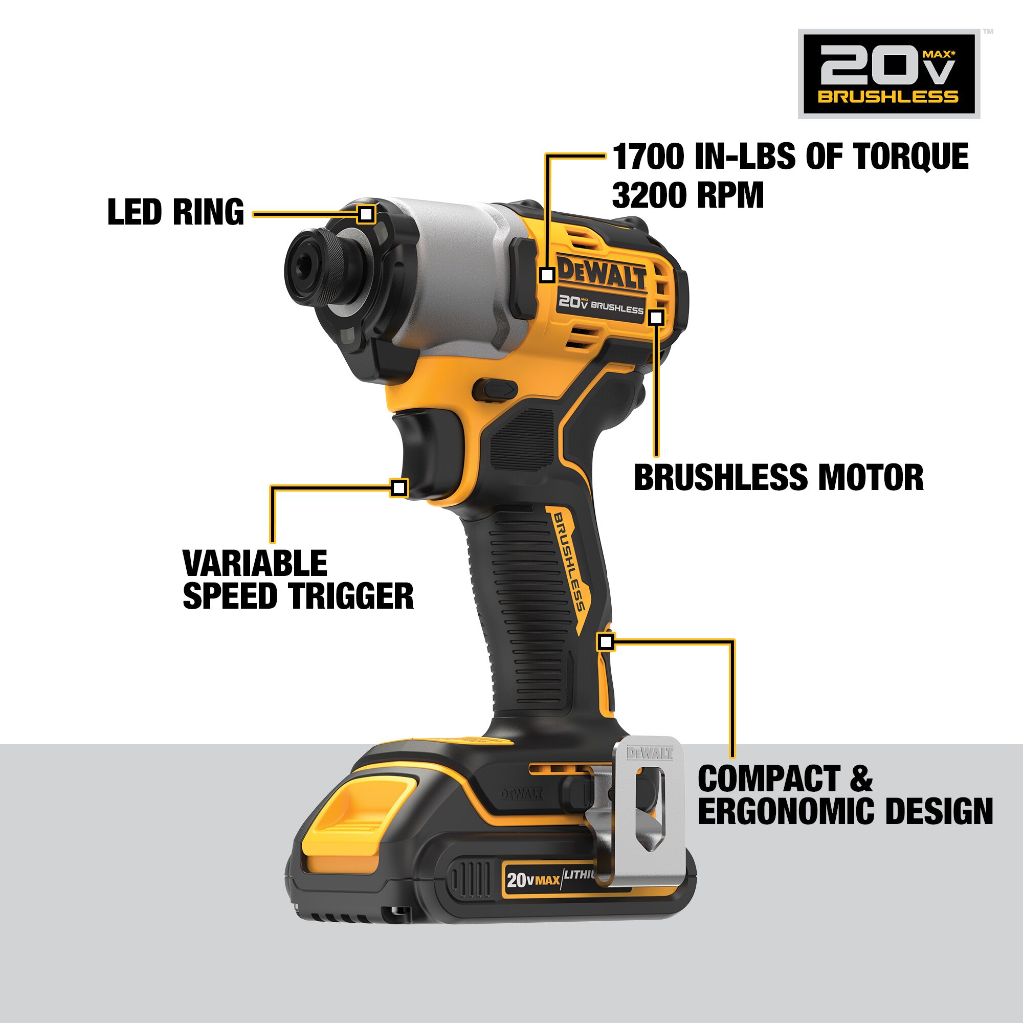 20V MAX* XR® Brushless Compact Drill/Driver Kit