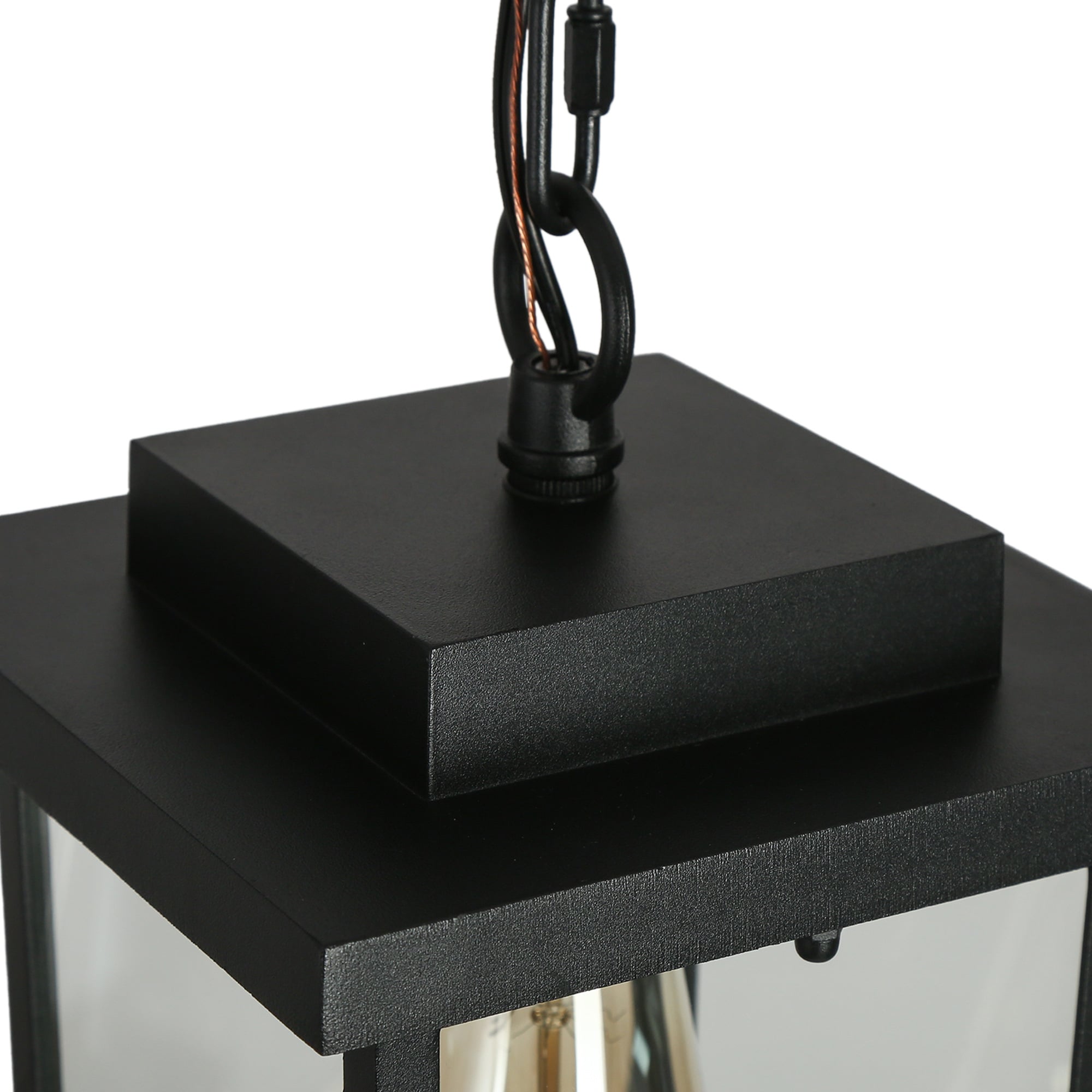 Matte Black Glass Mini Outdoor Pendant Light