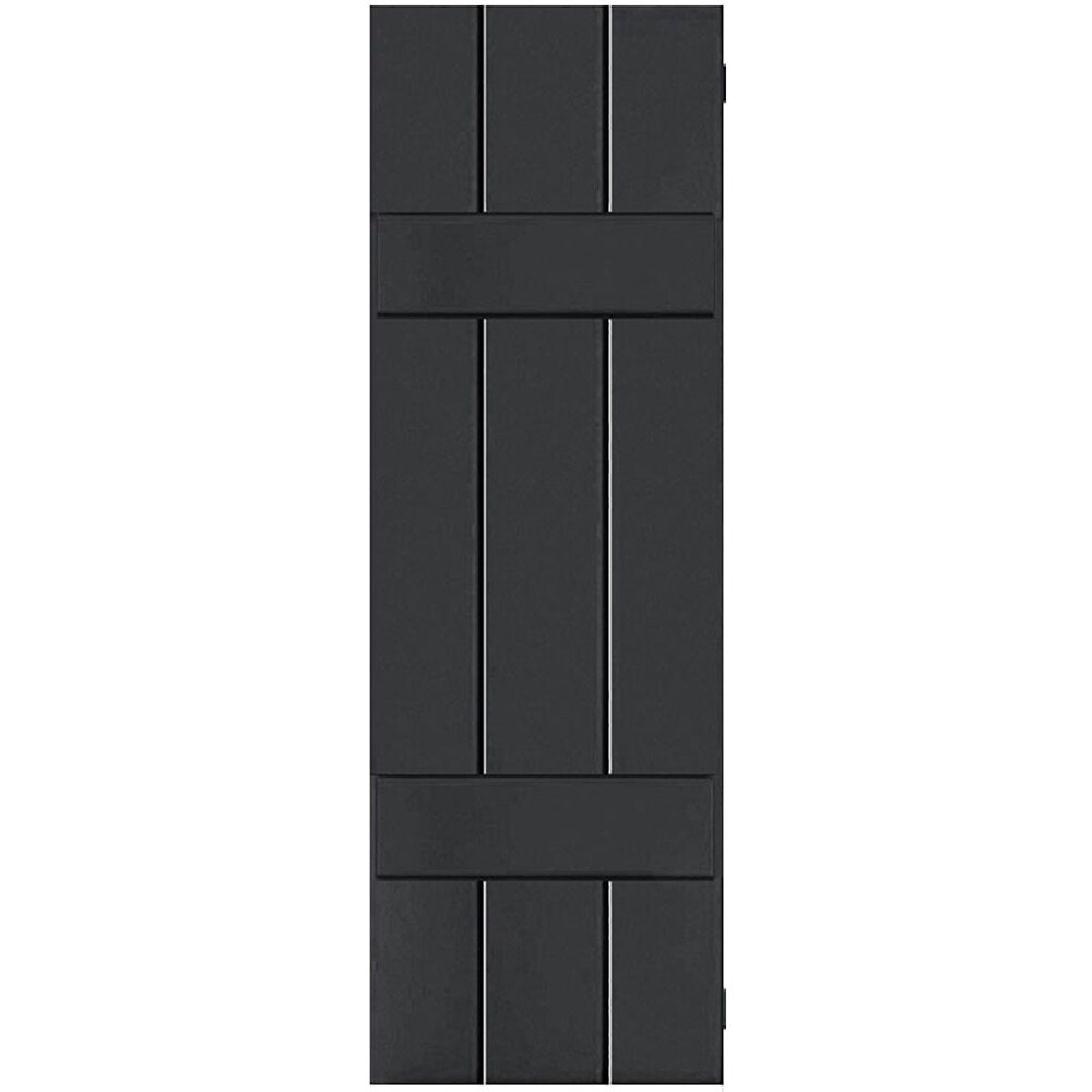 Ekena Millwork RWB12X068BLP 12-in W x 68-in H Black Board and batten Wood Exterior Shutters ( 2 -Pack )