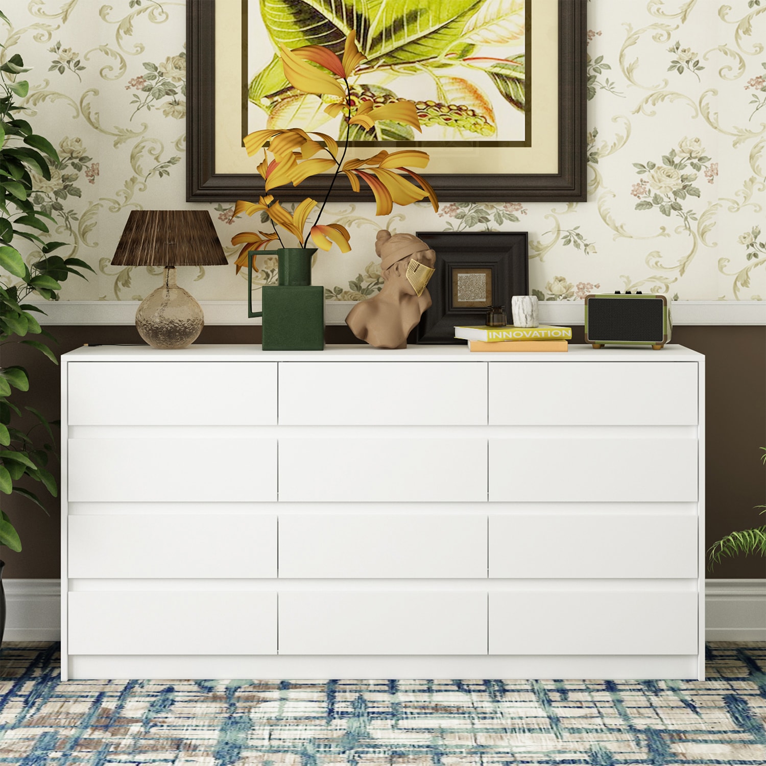 FUFU&GAGA KF210251-01 White 12 -Drawer Standard dresser