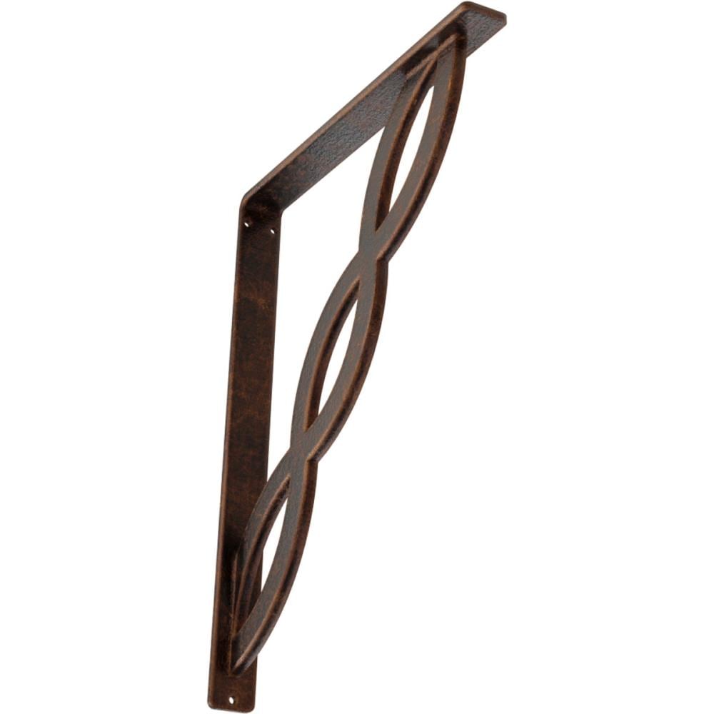 Ekena Millwork BKTM01X12X15SLOACO Loera 12-in x 1.5-in x 15-in Antique copper Wrought iron Countertop support bracket