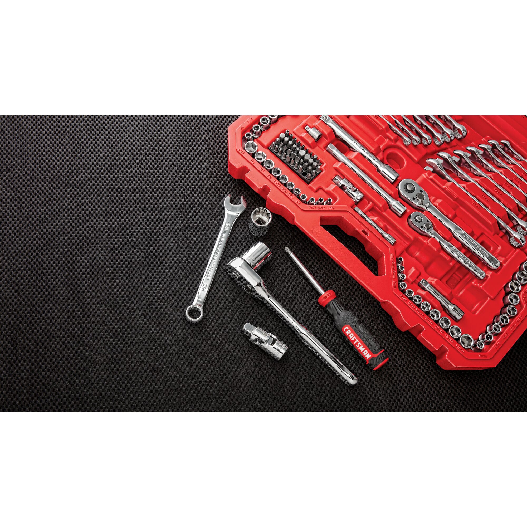 CRAFTSMAN 189-Piece Standard (SAE) and Metric Polished Chrome Mechanics  Tool Set with Hard Case in the Mechanics Tool Sets department at