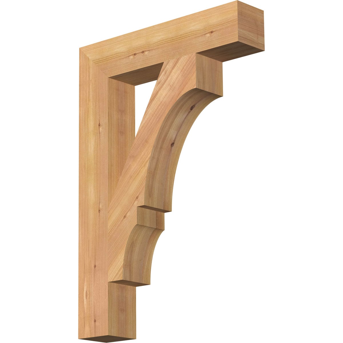 Ekena Millwork BKT04X18X26BOA05SWR Balboa block smooth 3-1/2-in x 18-in x 26-in Western red cedar Brown Wood Standard bracket