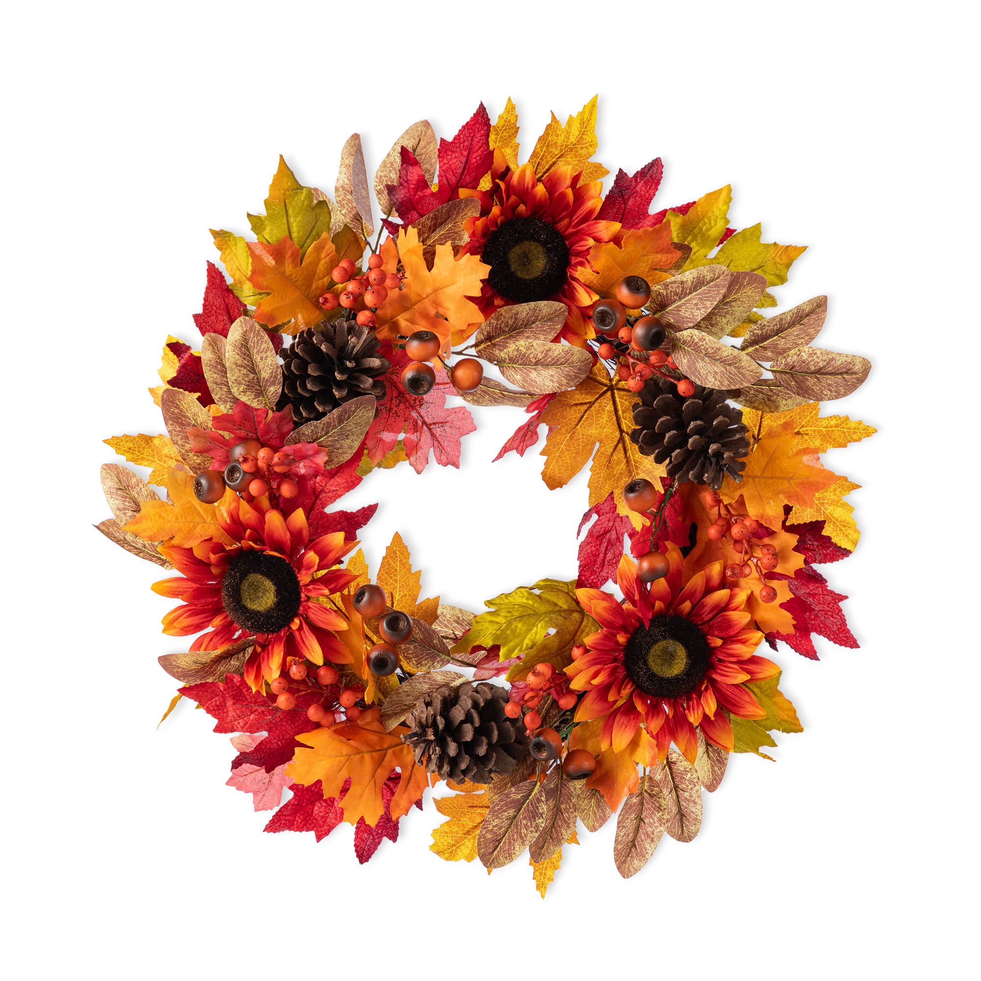 Glitzhome 2019500027 2-ft 24-in (non powered) Harvest Artificial wreath