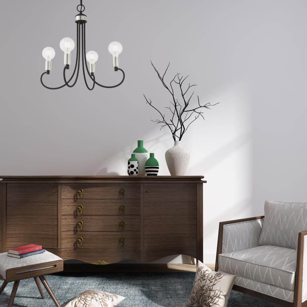 Black Crystal Mini 4-Light Candle Chandelier