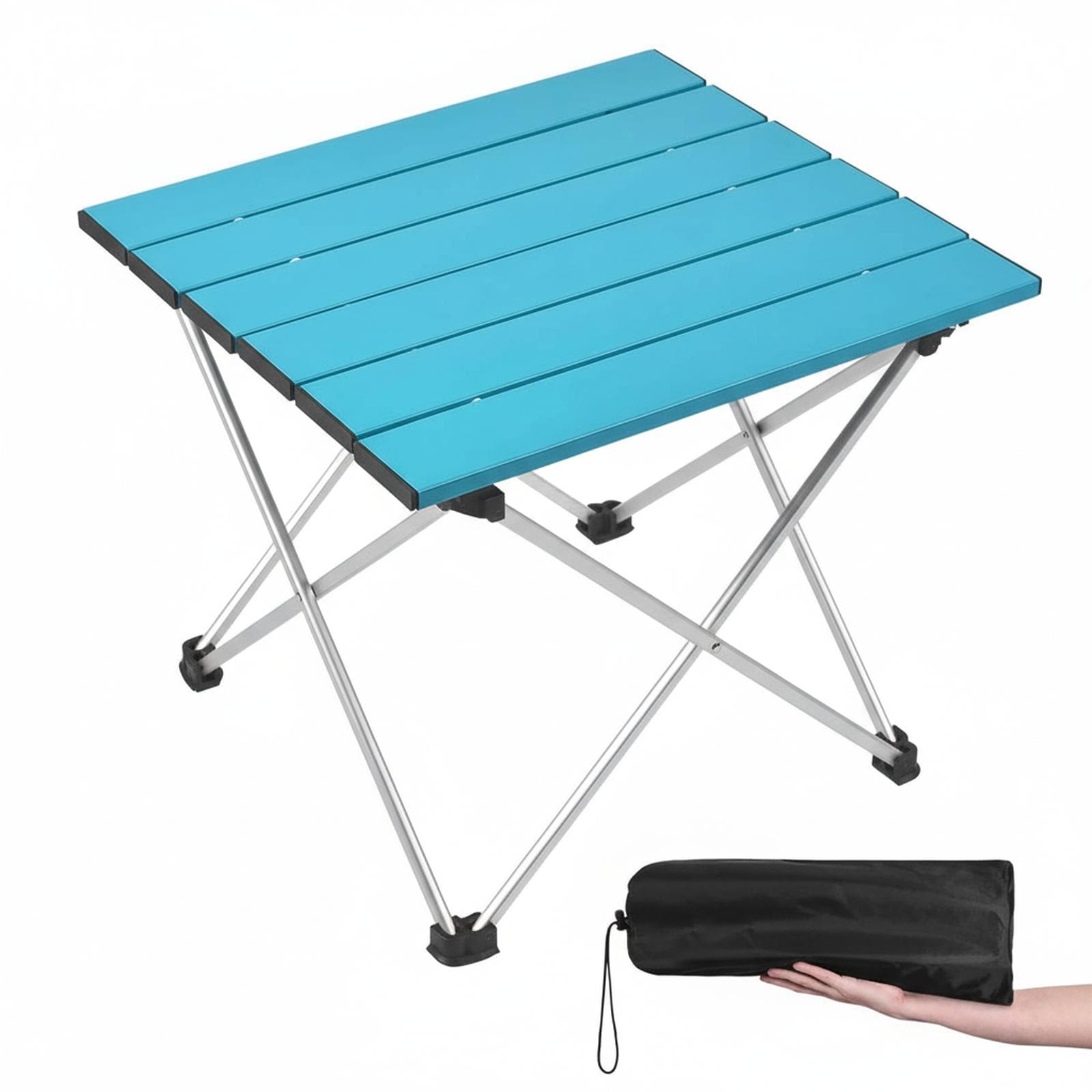 Baginizer -  Portable Folding Camping Table Aluminum Top Sturdy Lightweight Easy Carry for Outdoo...