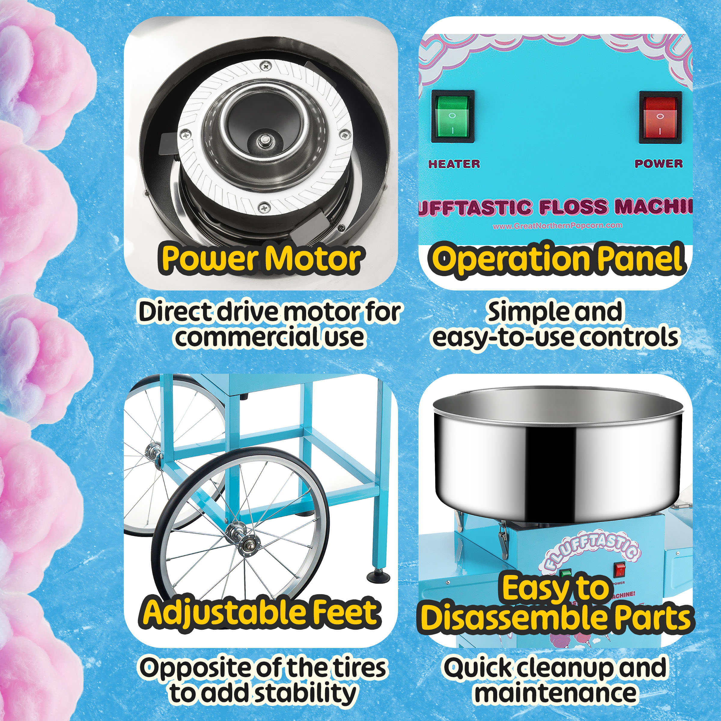 Great Northern Popcorn 788731NXA Cotton-Candy-Makers - View #3