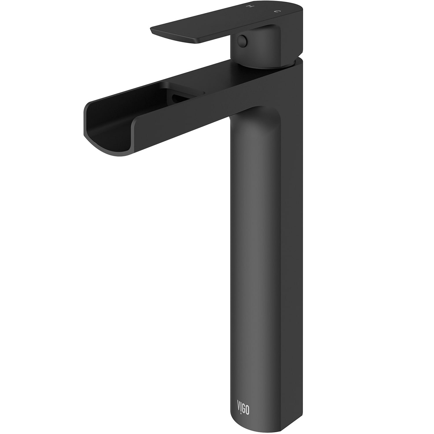 VIGO VG03026MB Amada Matte Black Vessel 1-handle WaterSense Waterfall Commercial/Residential Handle Bathroom Sink Faucet