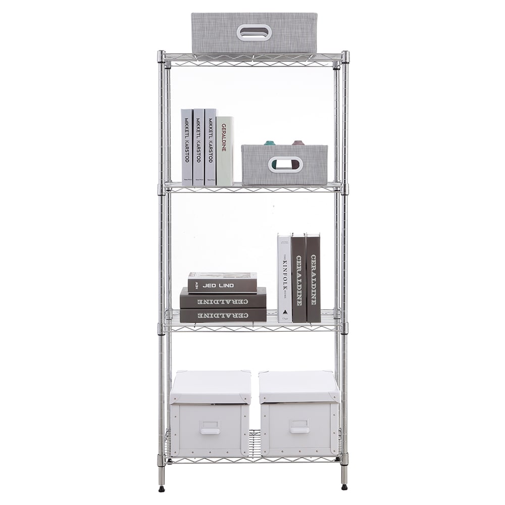 MZG Steel Storage Shelving 3-Tier Utility Shelving Unit Steel Organizer  Wire Rack for Home,Kitchen,Office (18-in W x 12-in D x 26-in H)