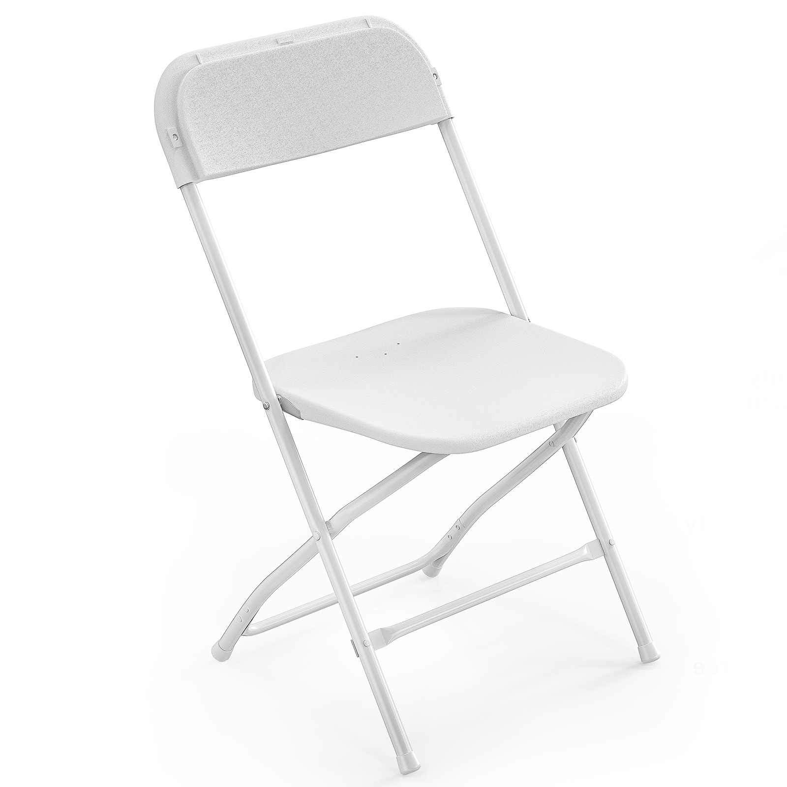 VINGLI 1 Pack White Plastic Folding Chair-Indoor Outdoor Portable Stackable Commercial Seat with Steel Frame 350lb Capacity for Events Office Wedding Party Picnic Kitchen Dining