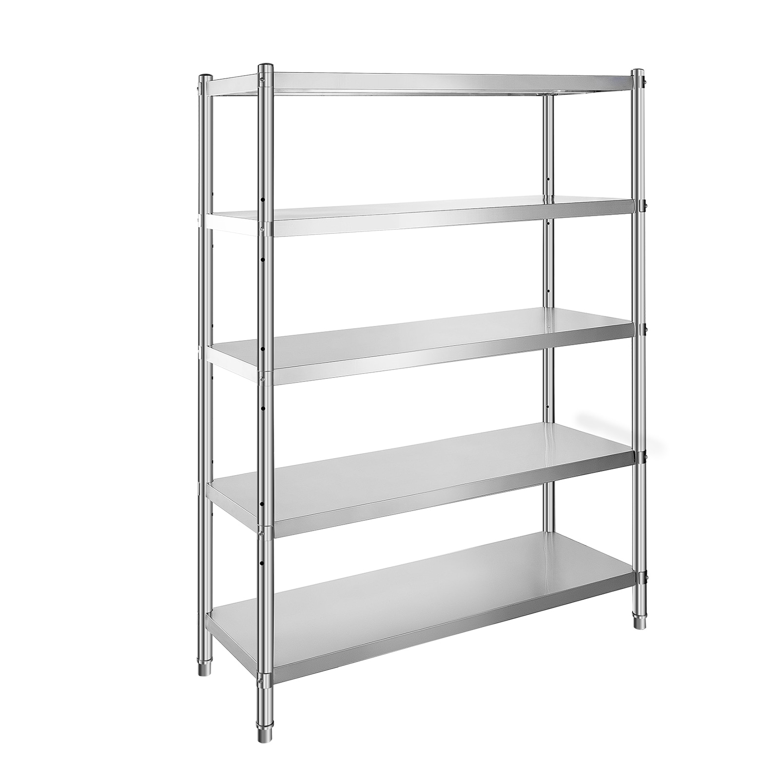 GIVIMO - 48-in W x 18-in D x 72-in H Stainless Steel 5-Tier Adjustable Shelving Unit with 330-lb ...