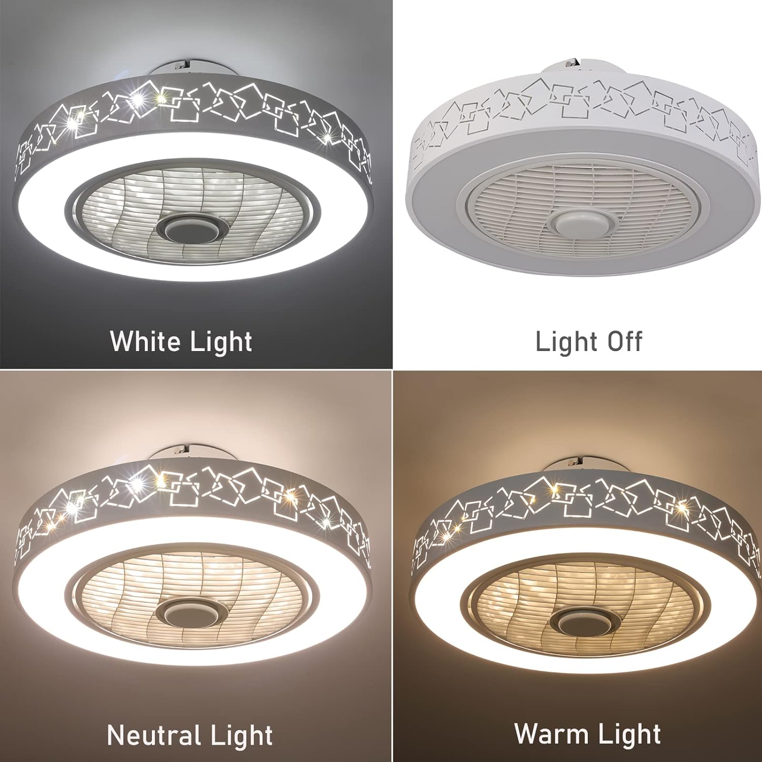 Jtfany Ceiling Fans with Lights and Remote 18 Inch Flush Mount