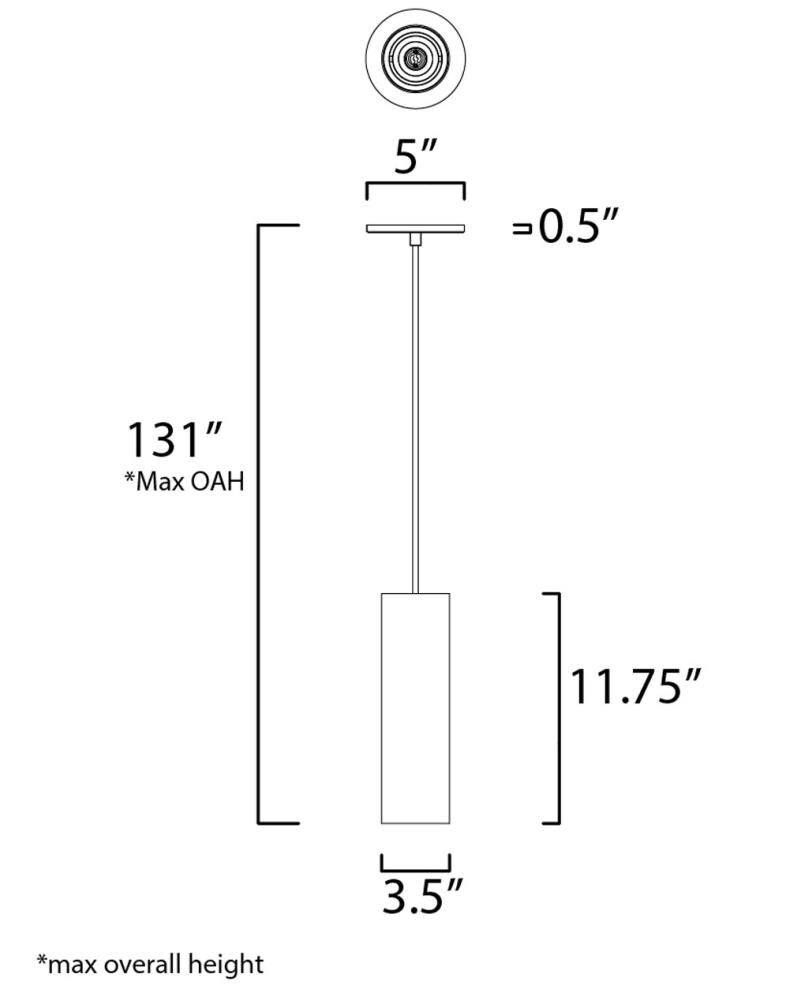 White Aluminum 11.75" Adjustable LED Pendant Light
