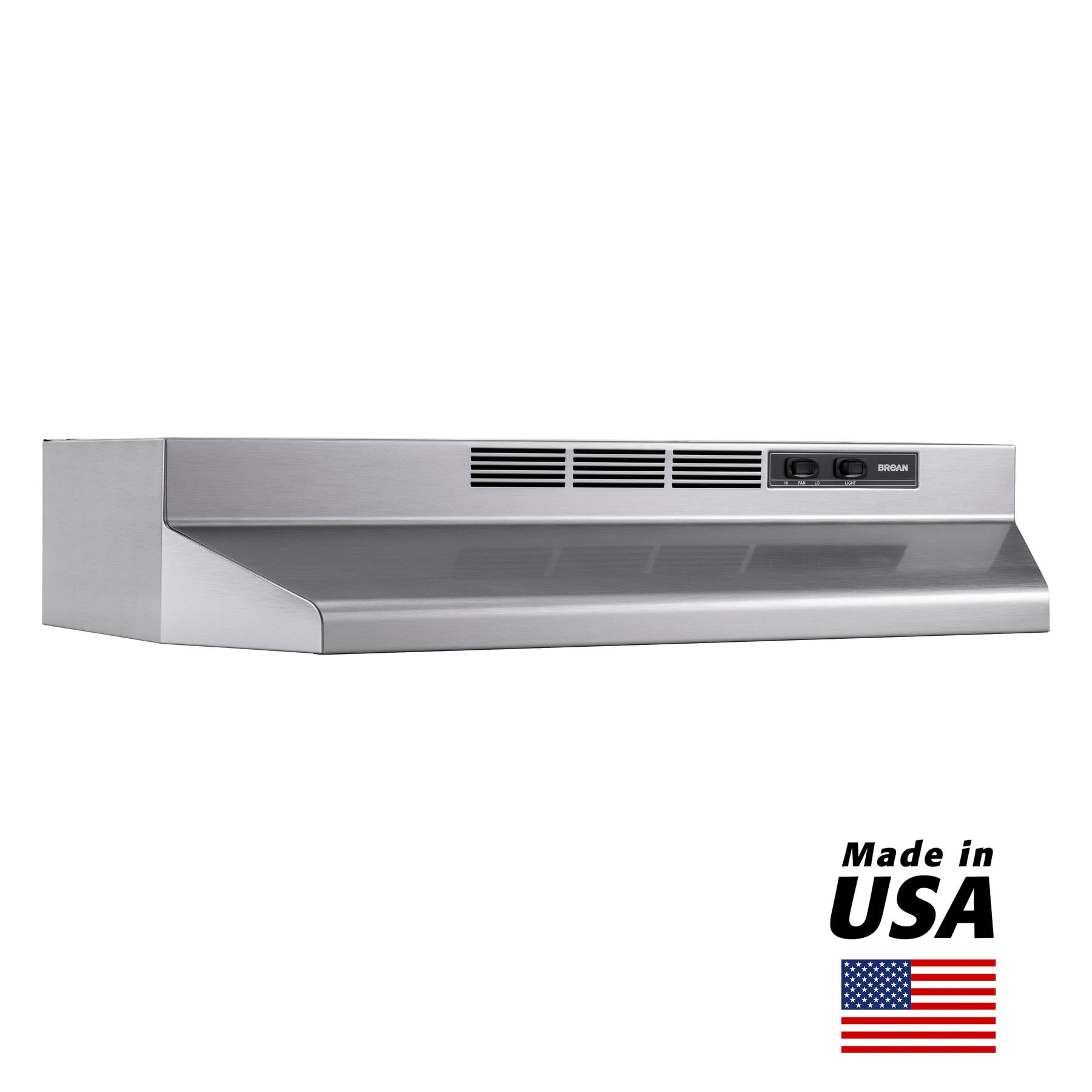 Broan 4130SF 30 inch Ductless 50-CFM Recirculating Fingerprint Resistant Stainless-Steel Finish Under Cabinet Range Hood with Charcoal Filter
