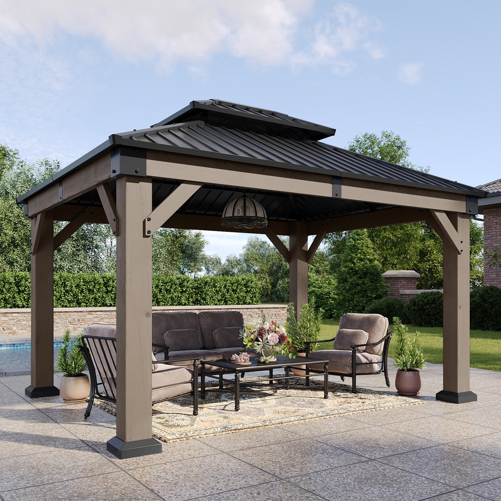 AOXUN AX-409G01 Wood-Resin-Gazebos - View #2