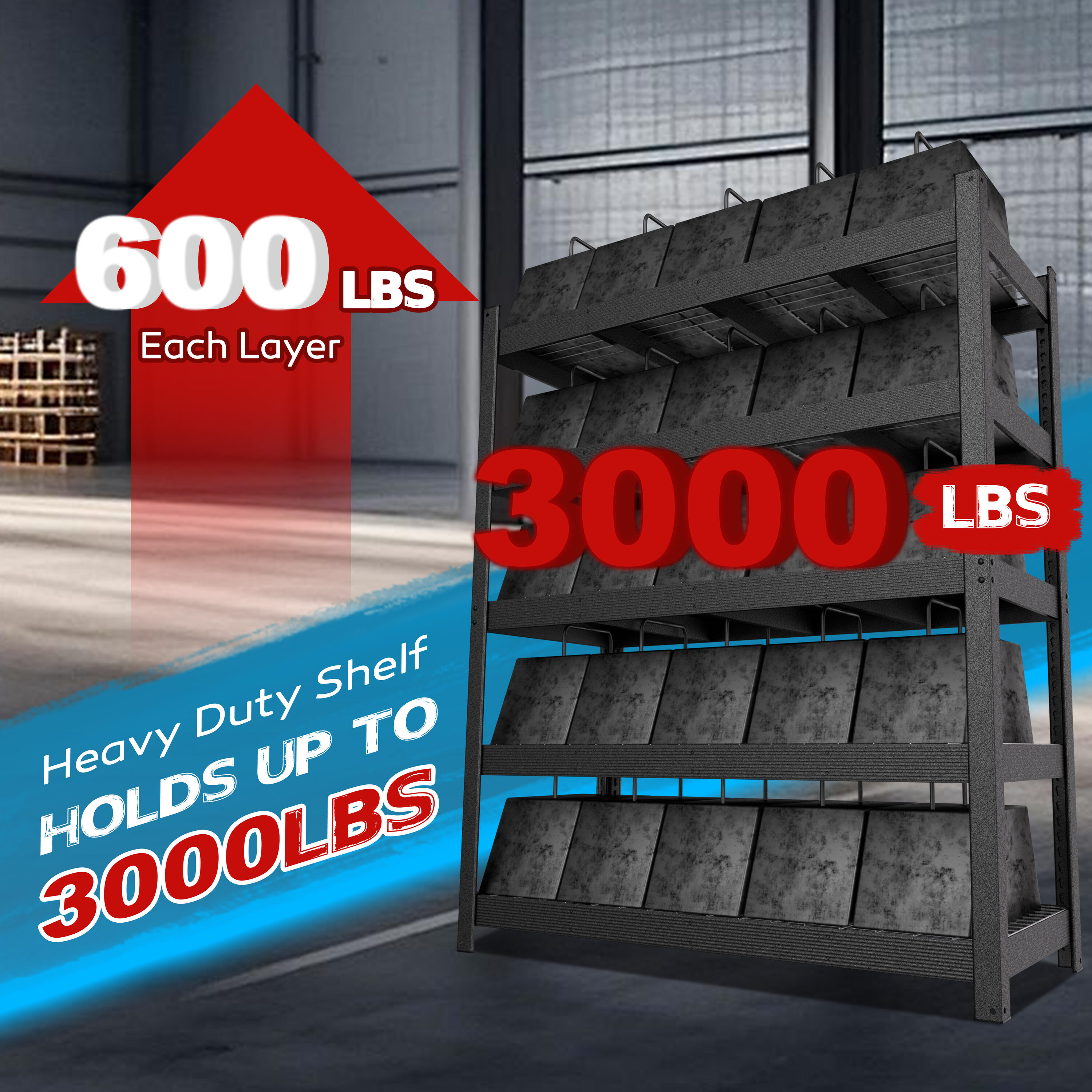 VEIKOUS HP-1106-D6-2 Free-Standing-Shelving - View #4