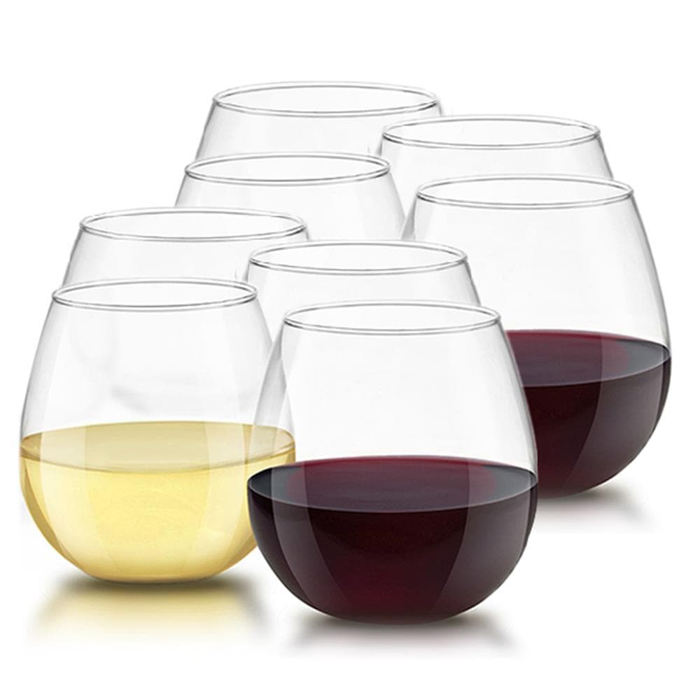 JoyJolt Carre 10-fl oz Glass Clear Cup Set of: 4 in the Drinkware  department at