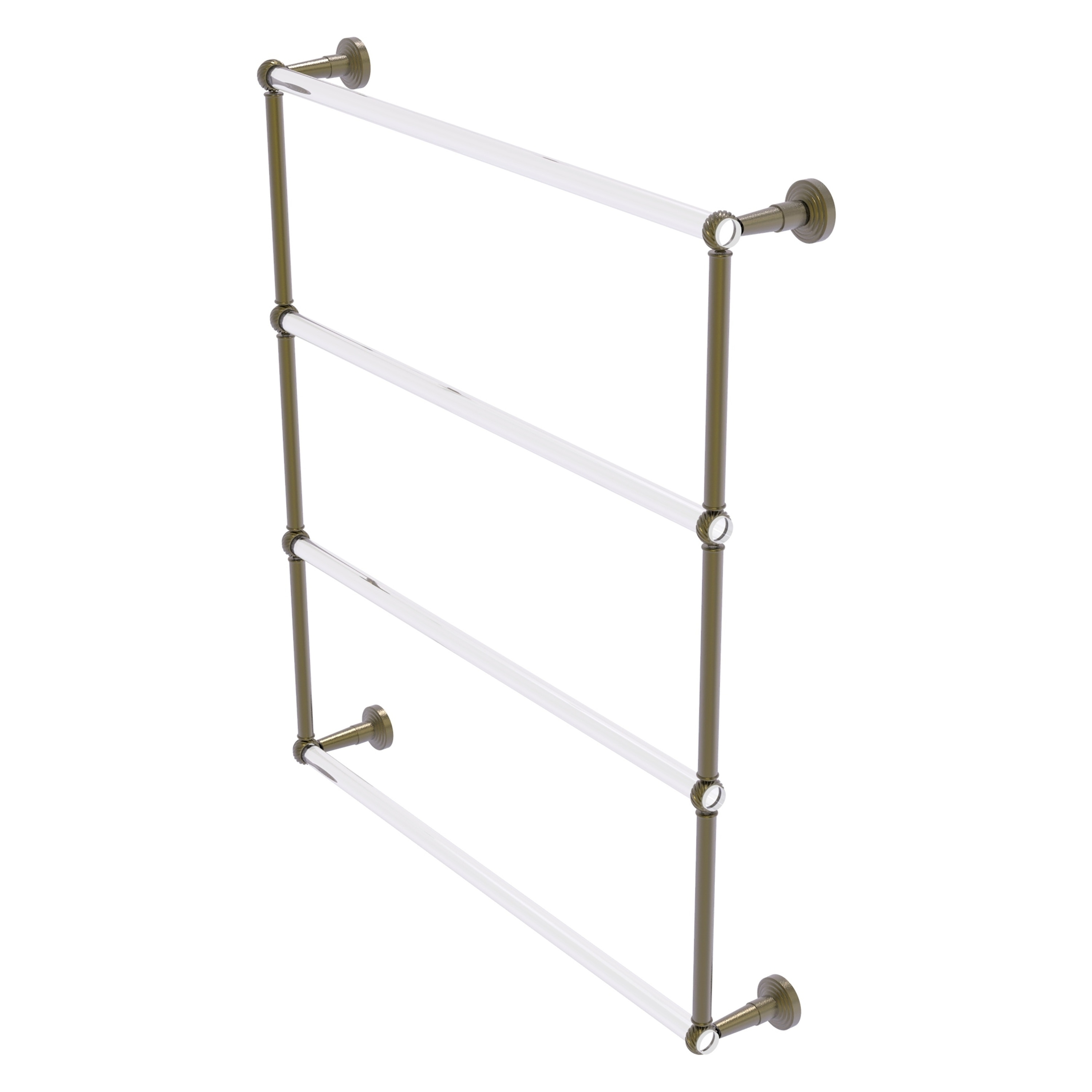 Allied Brass PB-28T-30-ABR Pacific Beach 30-in double Antique Brass Wall mount 4-tier Towel Bar
