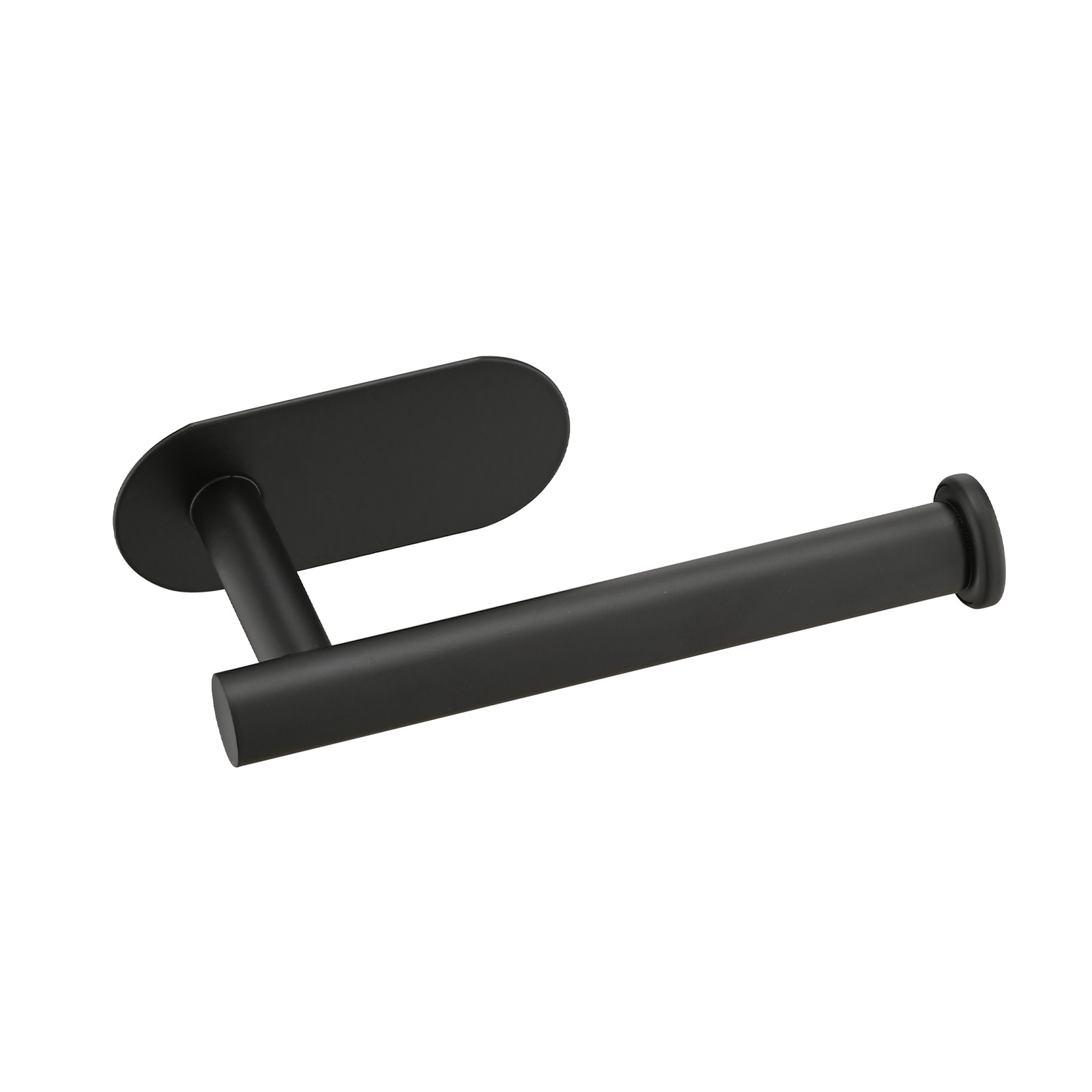 EVERSTEIN Q-888-OTOP Matte Black Wall mount Single post Toilet Paper Holder 1 -Rolls with Storage