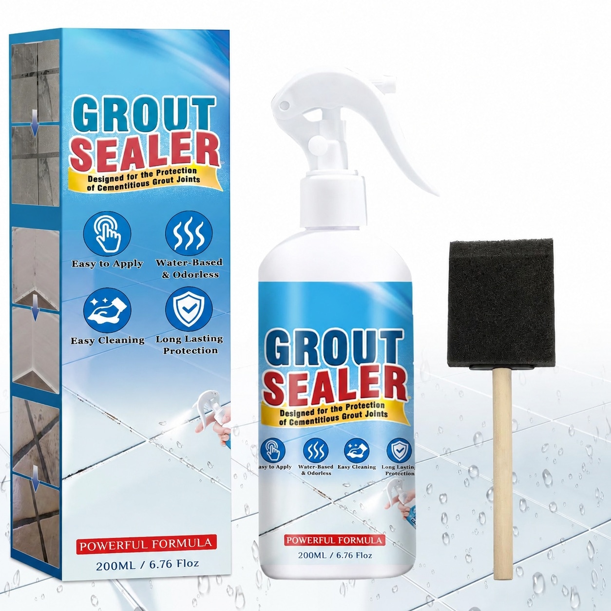 Yichuhaoxi Grout Sealer Waterproof Sealant Spray for Shower Tile Floors Marble Ceramic Granite Surfaces Clear Long Lasting Protection 200ML #LYI0806Y170