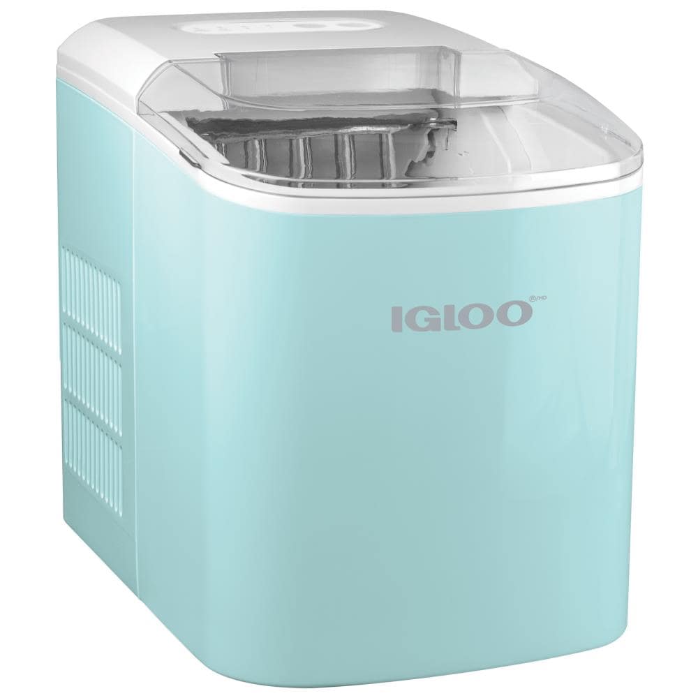 Igloo 26-lb Flip-up Door Countertop or Portable Bullet Ice Maker (Aqua) in  the Ice Makers department at