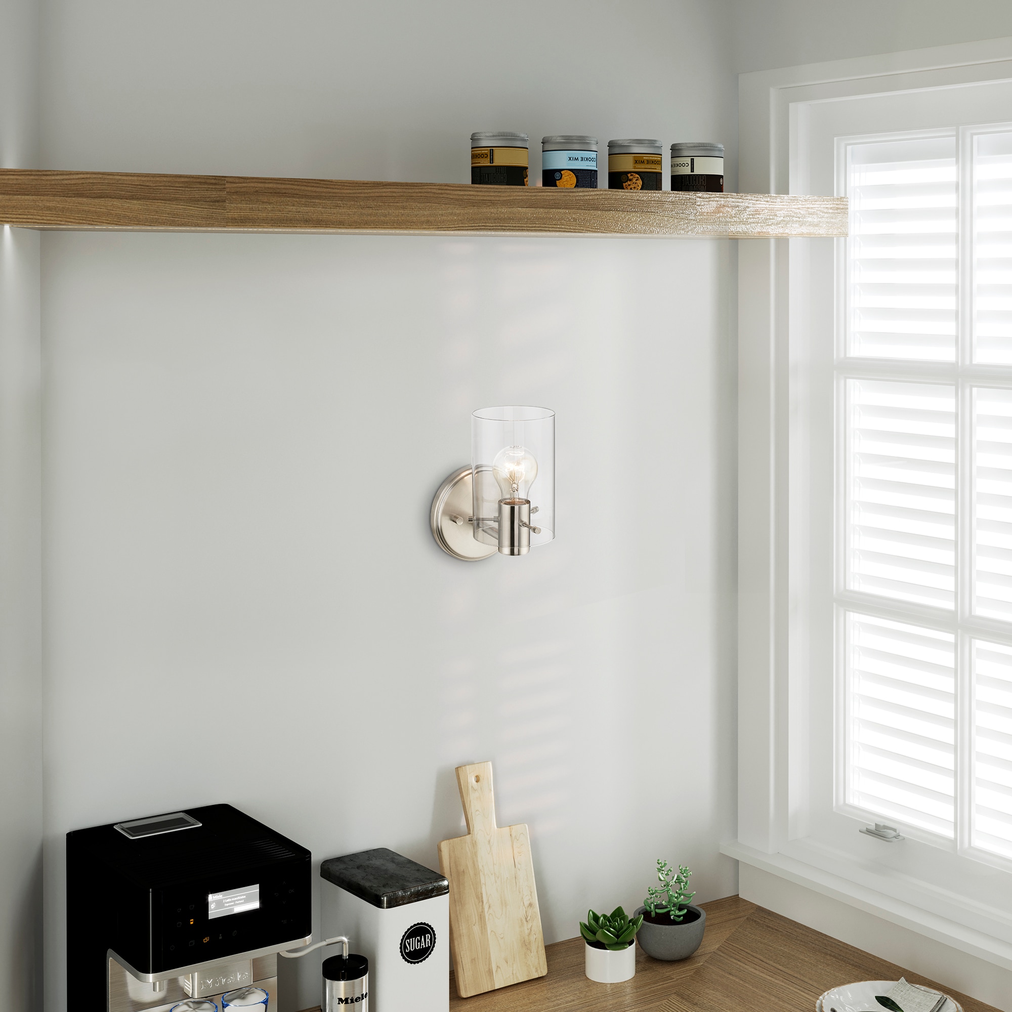 Munich Sleek Brushed Nickel Transitional 1-Light Sconce