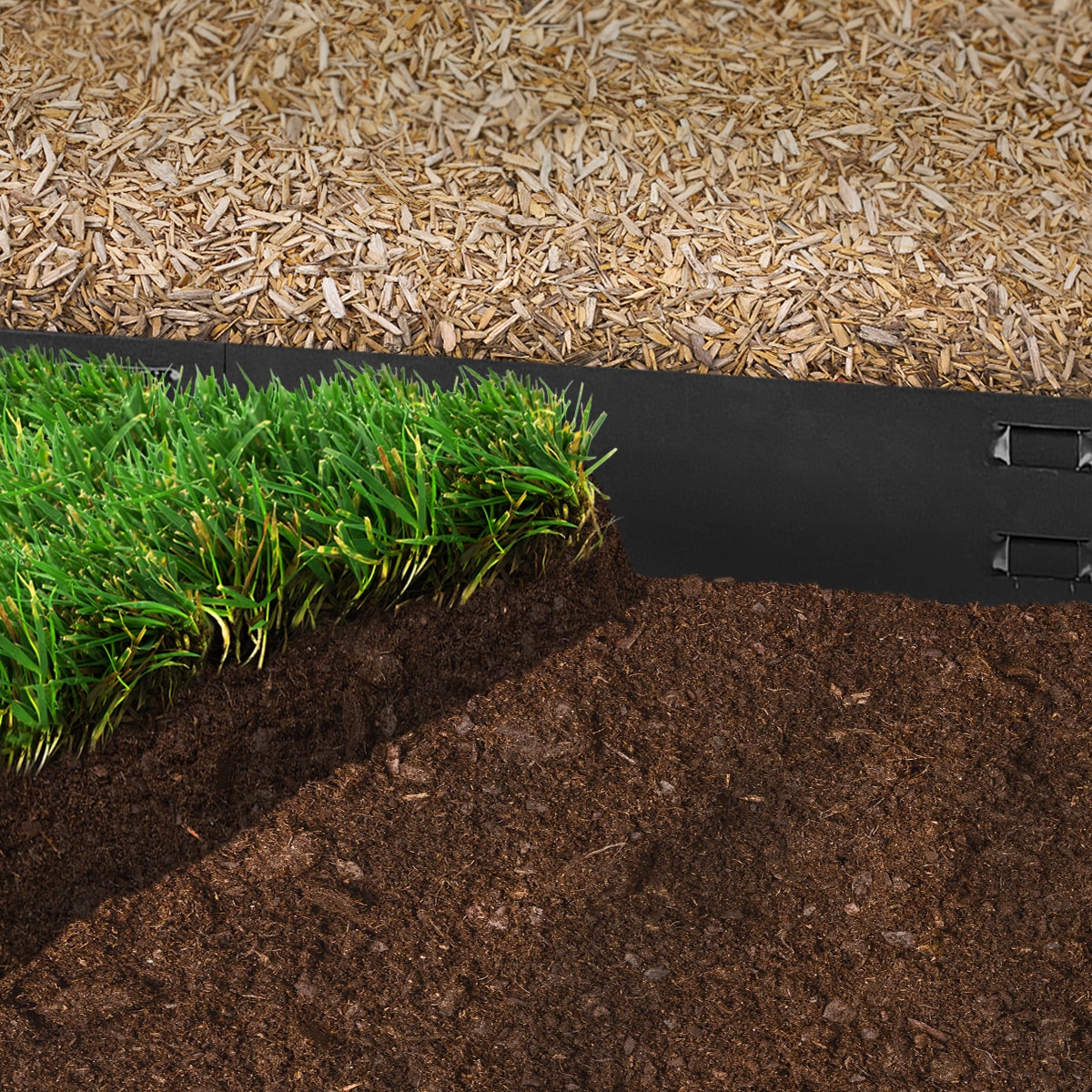 IRONRIDGE 8-ft x 4-in Black Steel Landscape Edging Section 070414 at ...